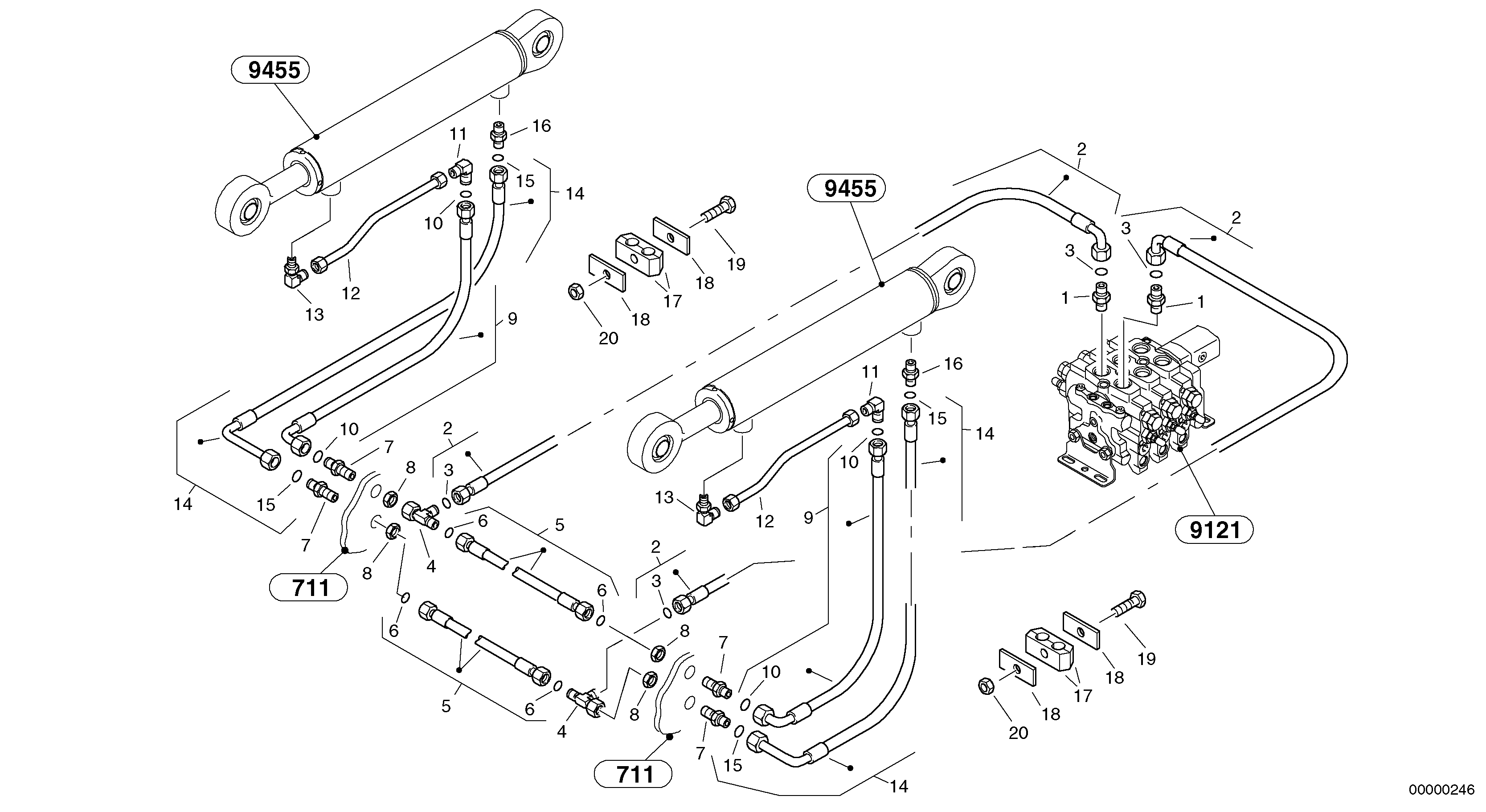 Hydraulic lines - lift hydraulic — volvo parts diagram
