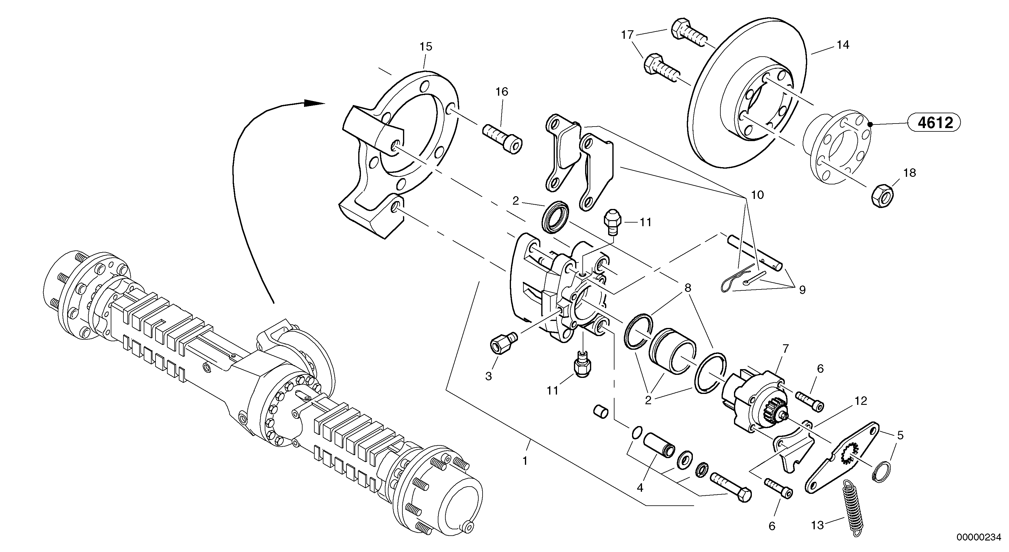 Central brake — volvo parts diagram