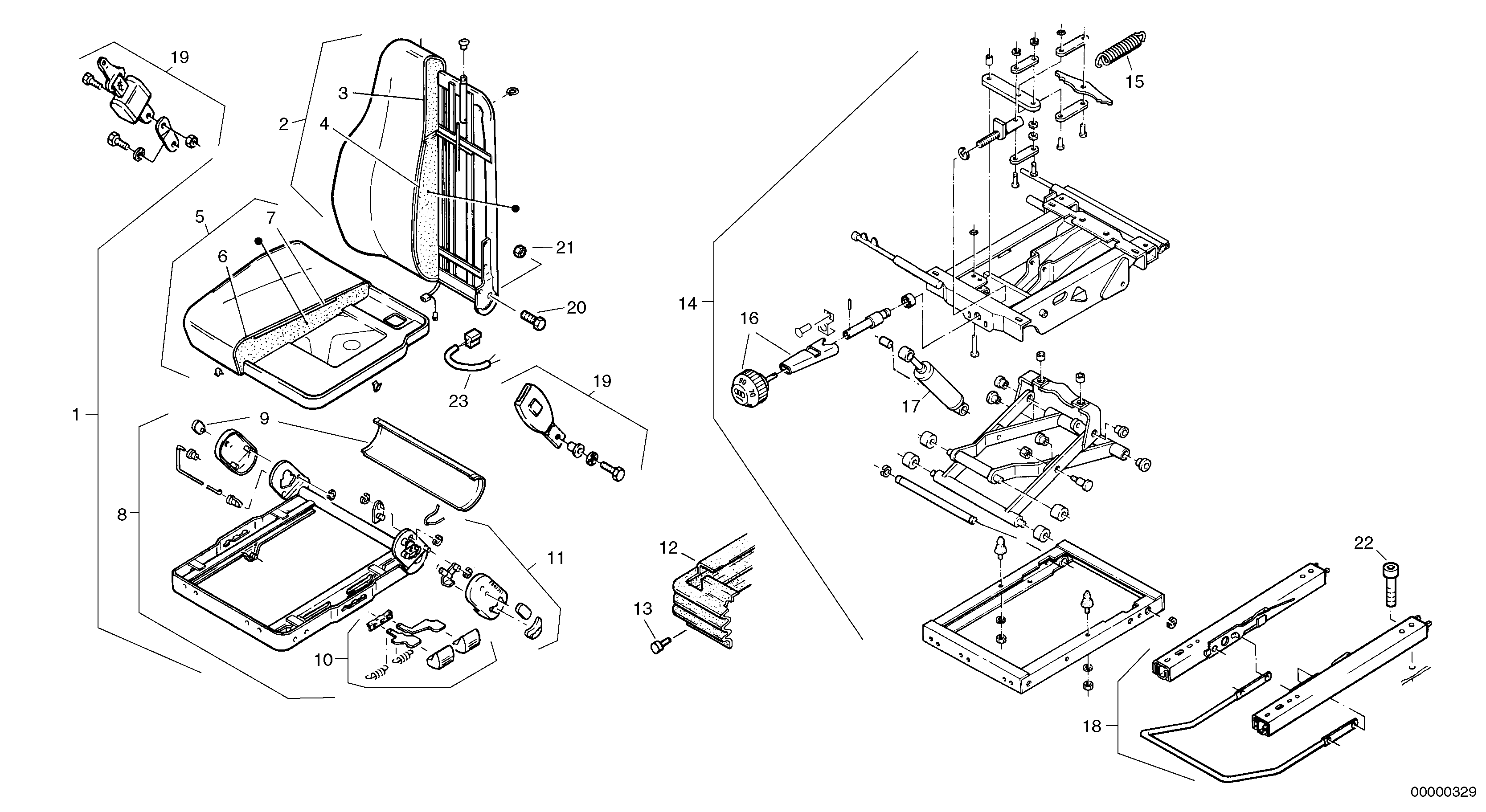 Driver's seat, to be heated — volvo parts diagram