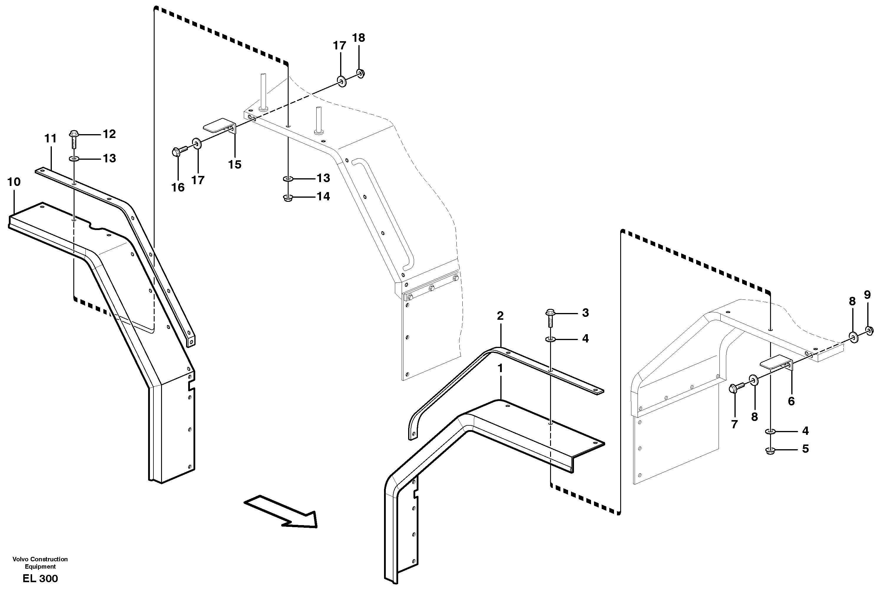 Widener kit for standard mudguards, front/rear.  80786 — volvo parts diagram