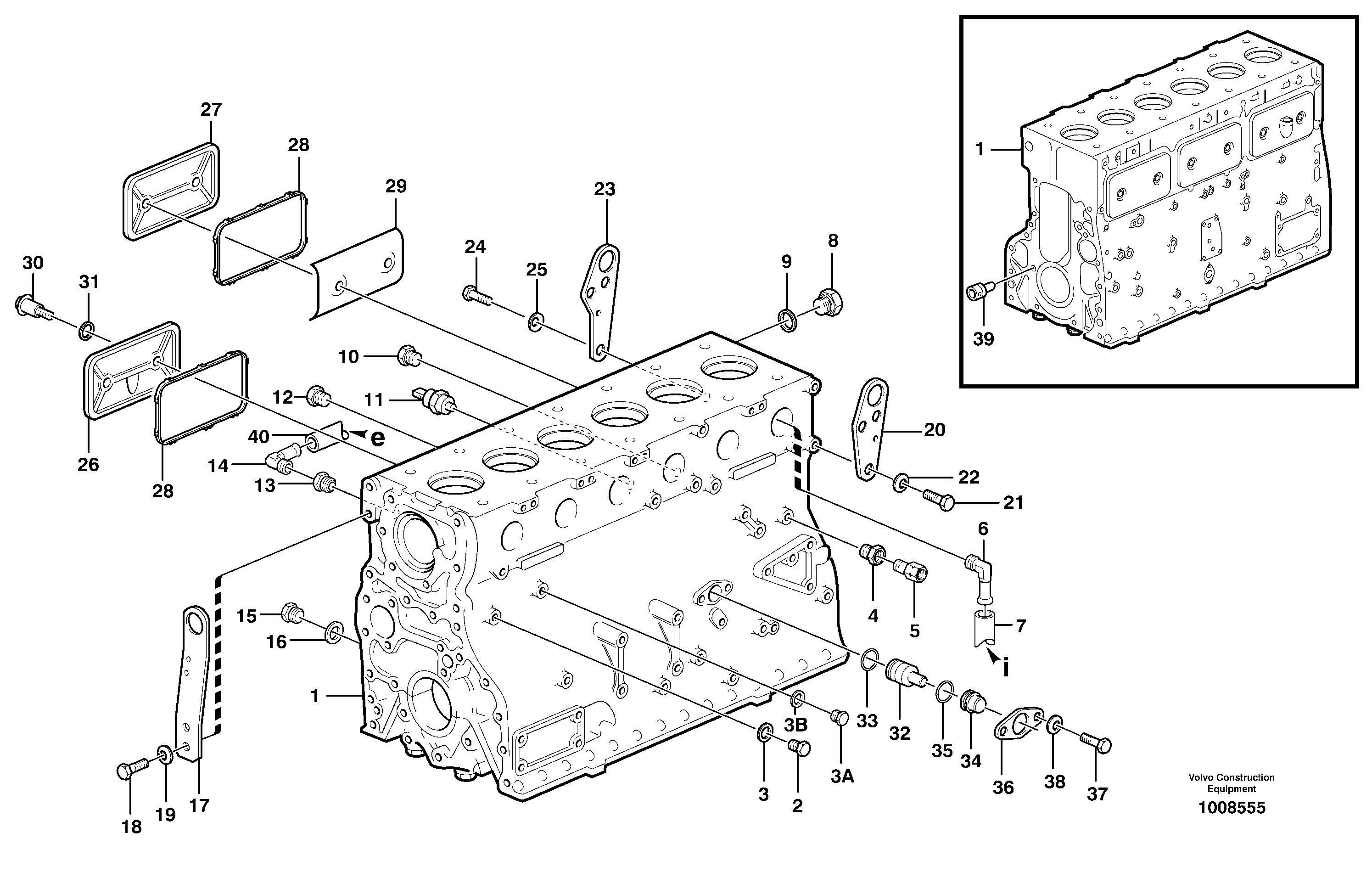 Cylinder block — volvo parts diagram