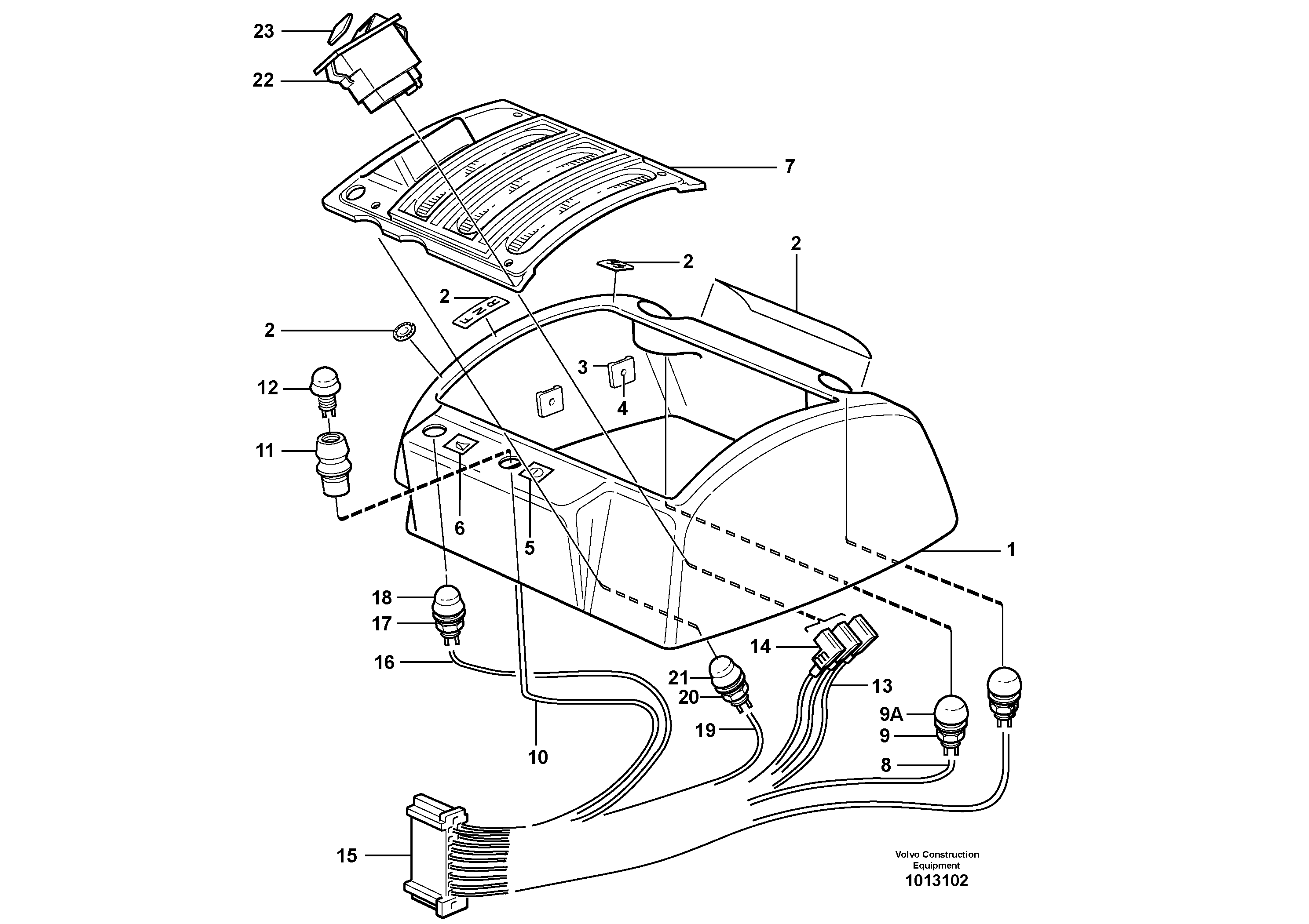 Cable harnesses, gear lever carrier  80907 — volvo parts diagram