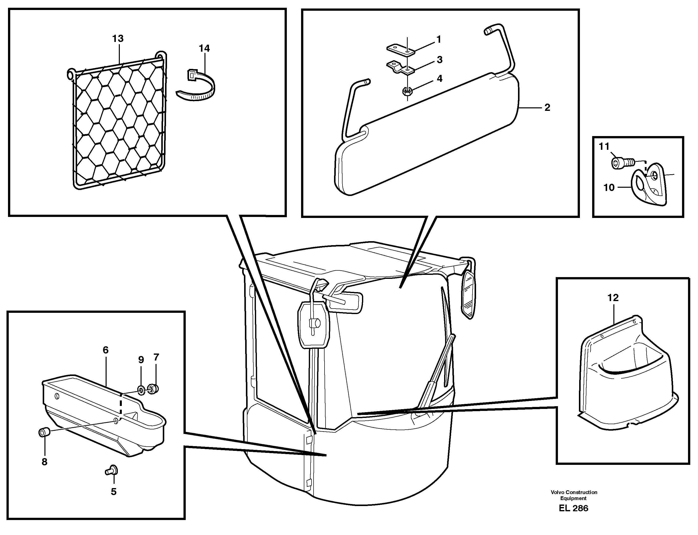 Interior components — volvo parts diagram