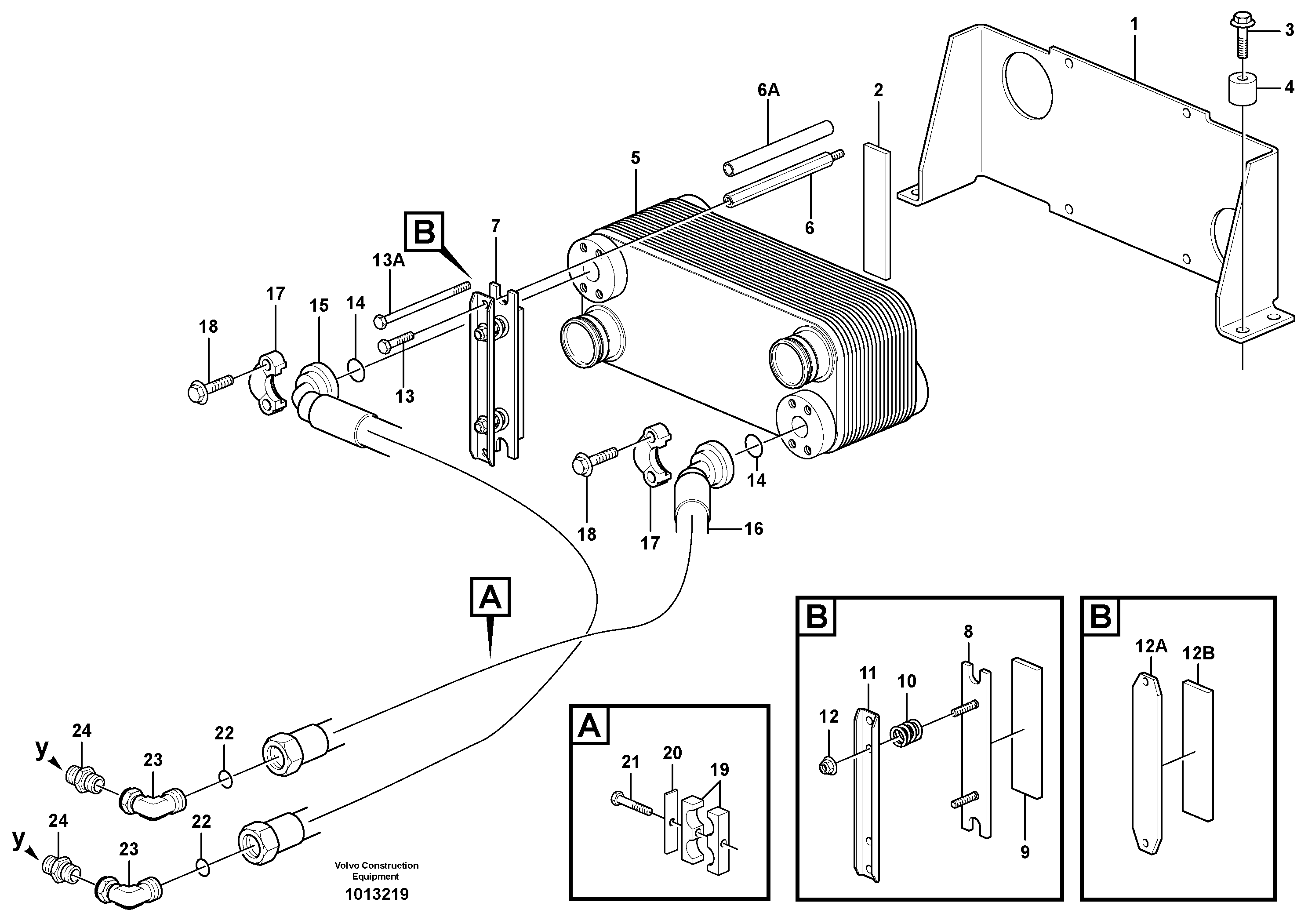 Oil cooler — volvo parts diagram
