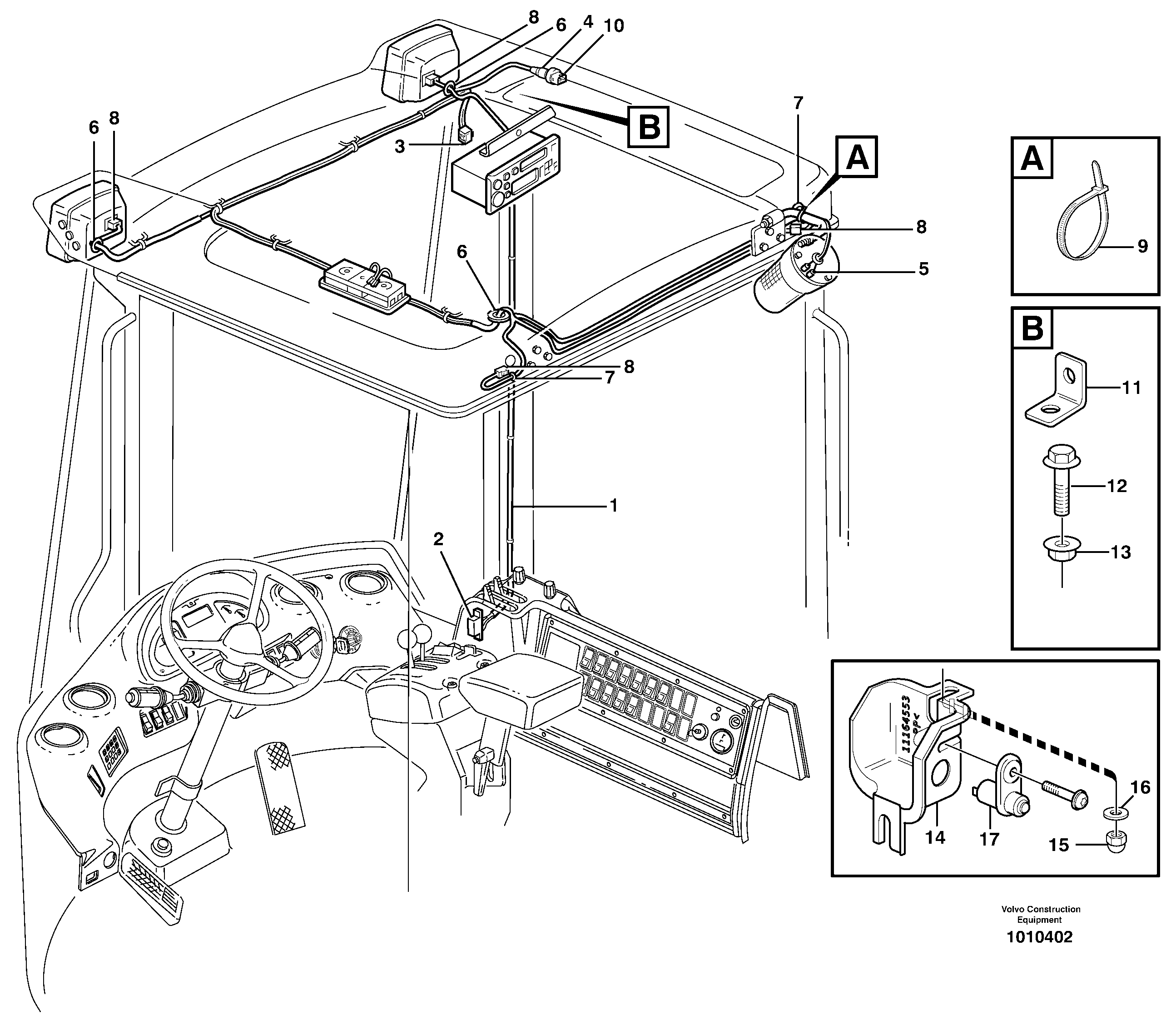 Cable harness, ceiling — volvo parts diagram