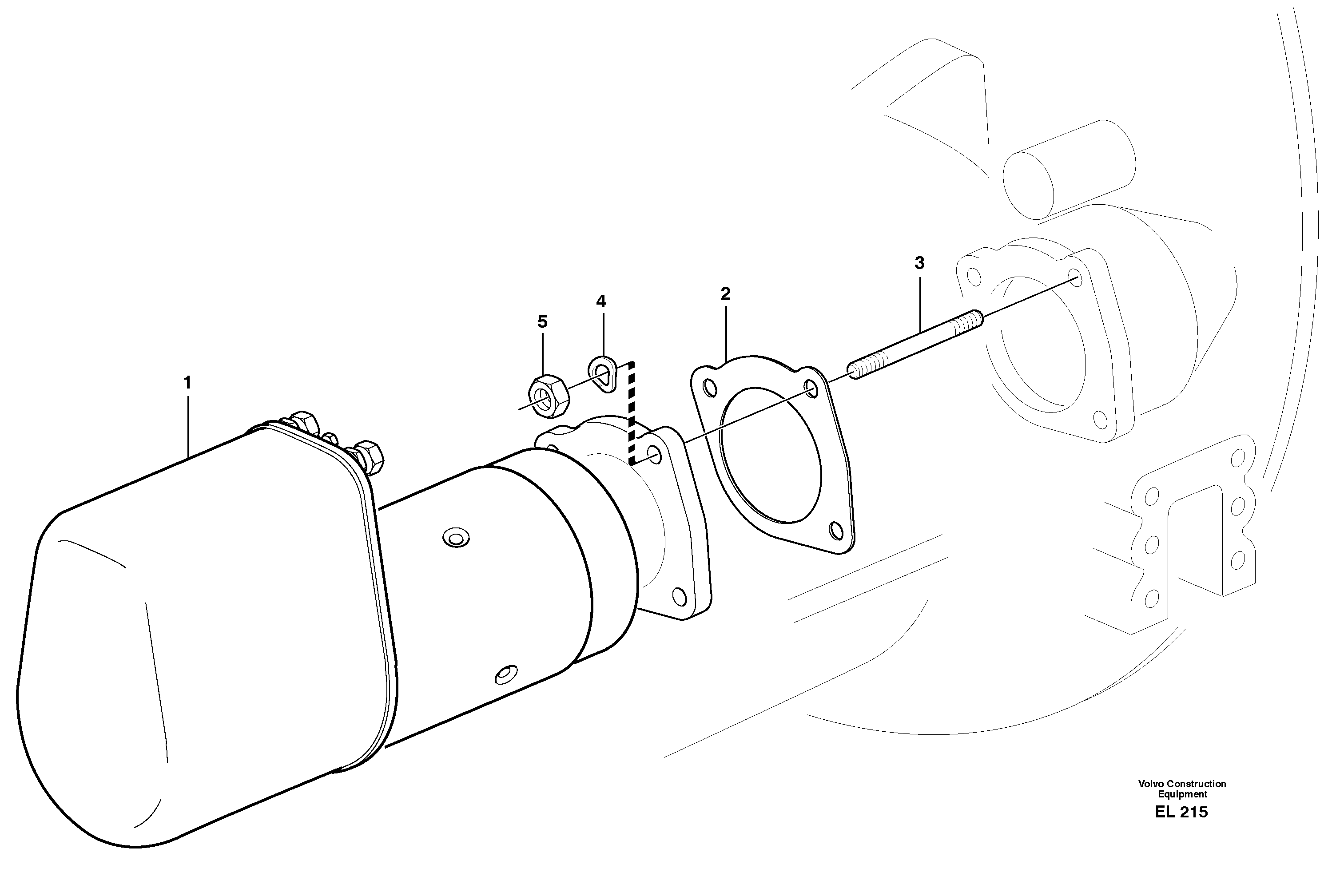 Starter motor with assembling details — volvo parts diagram