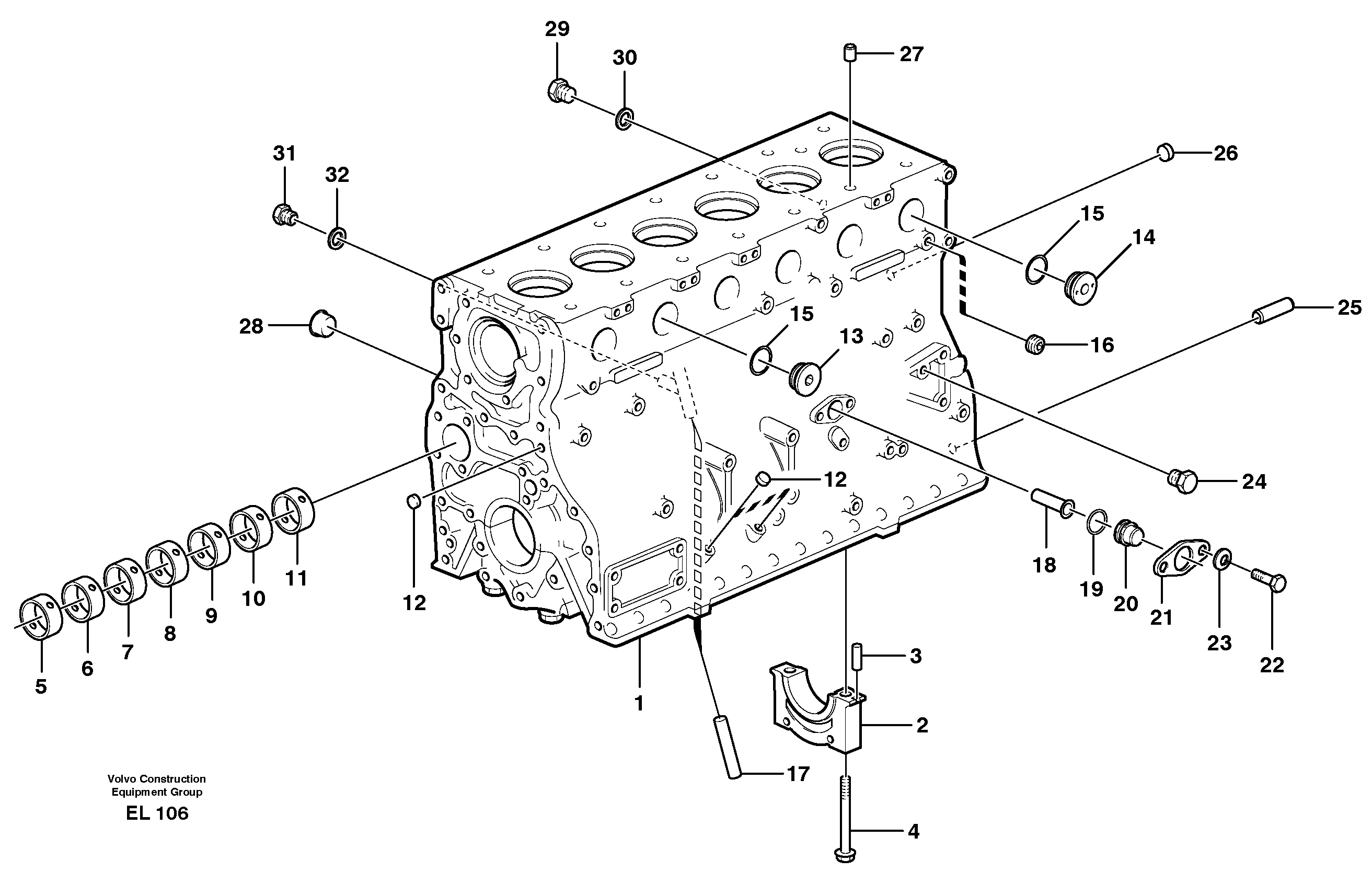 Cylinder block — volvo parts diagram