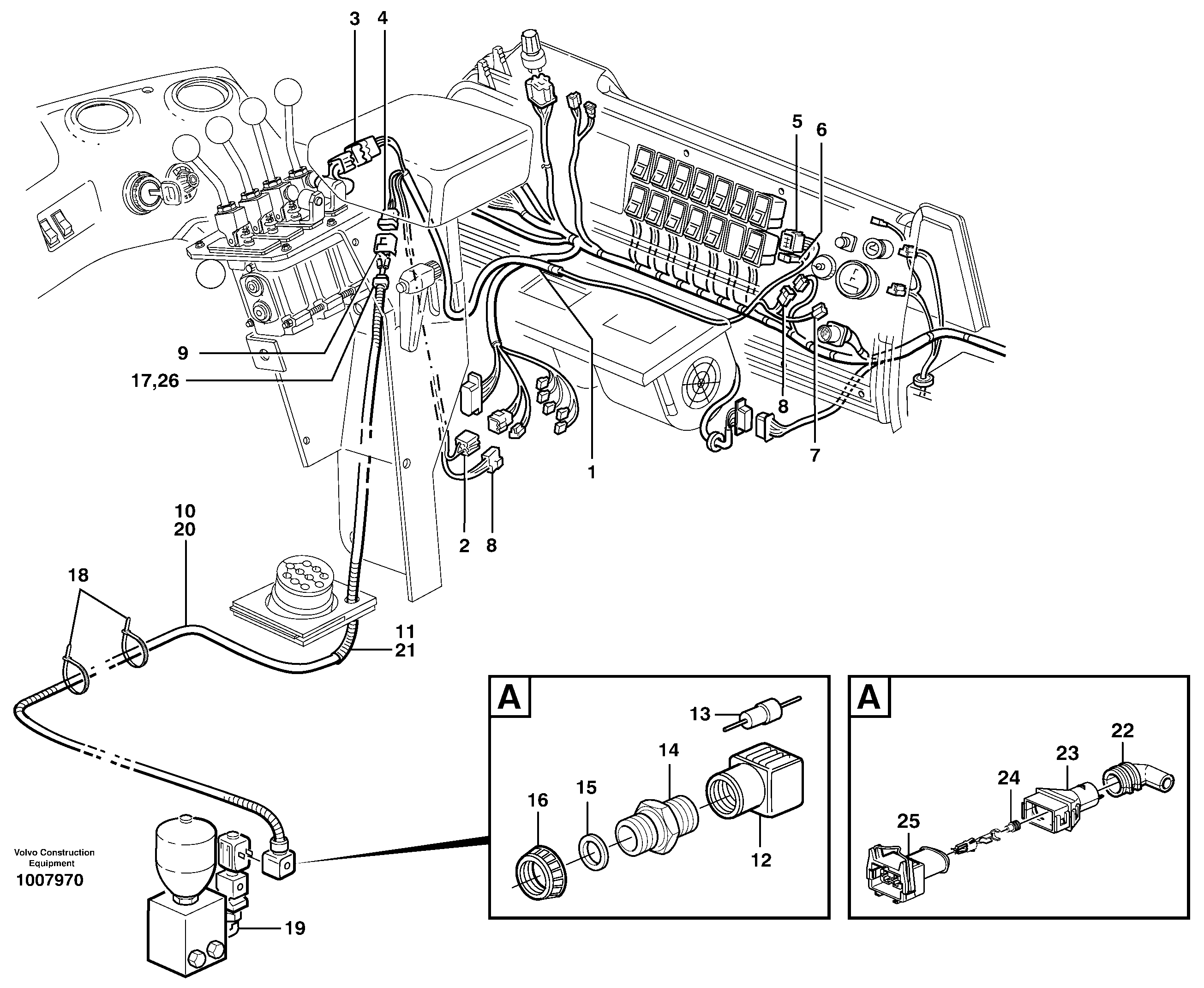 Cable harness for 3rd and 4th function.  80907 — volvo parts diagram