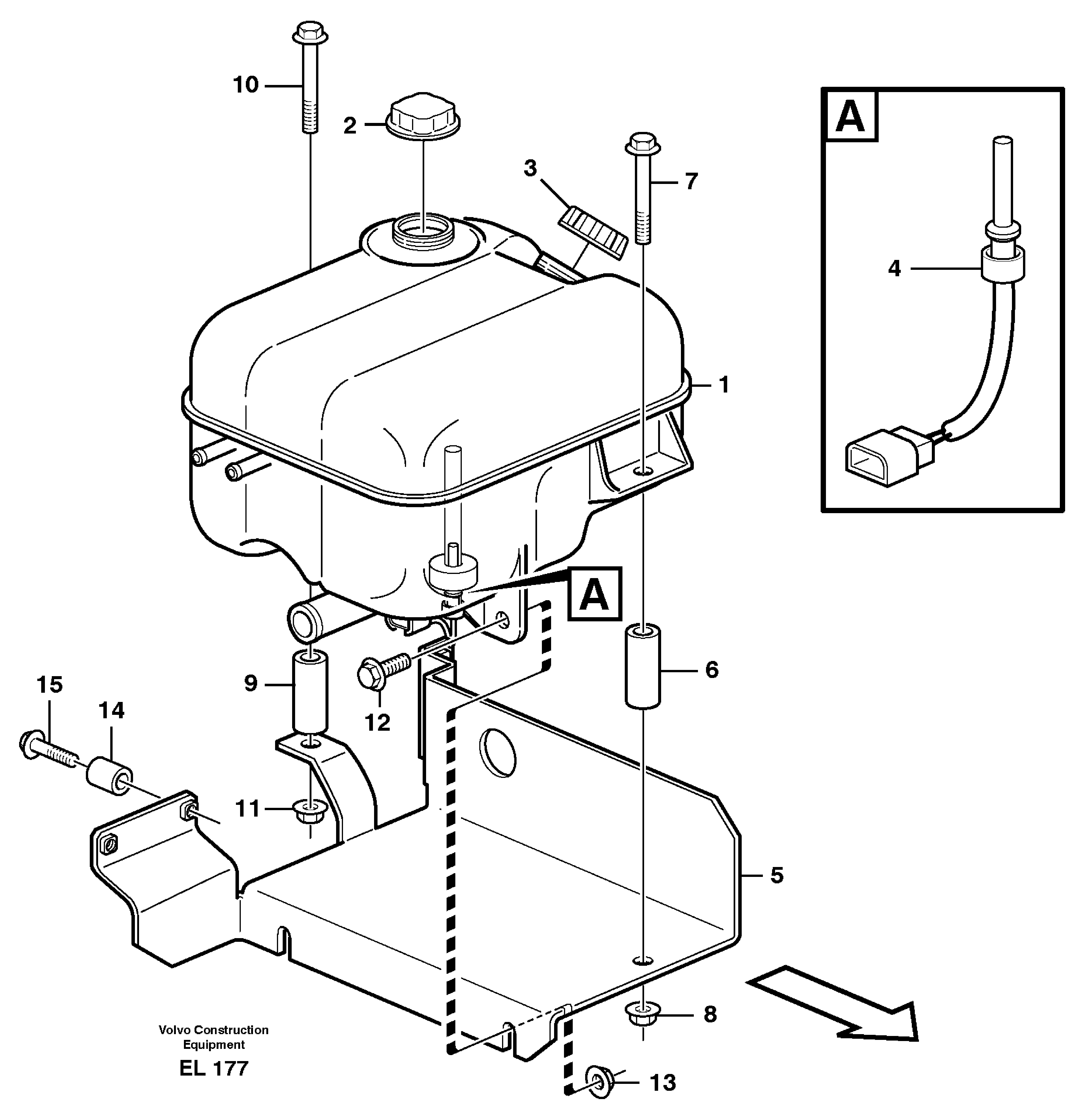 Expansion tank with fitting parts — volvo parts diagram
