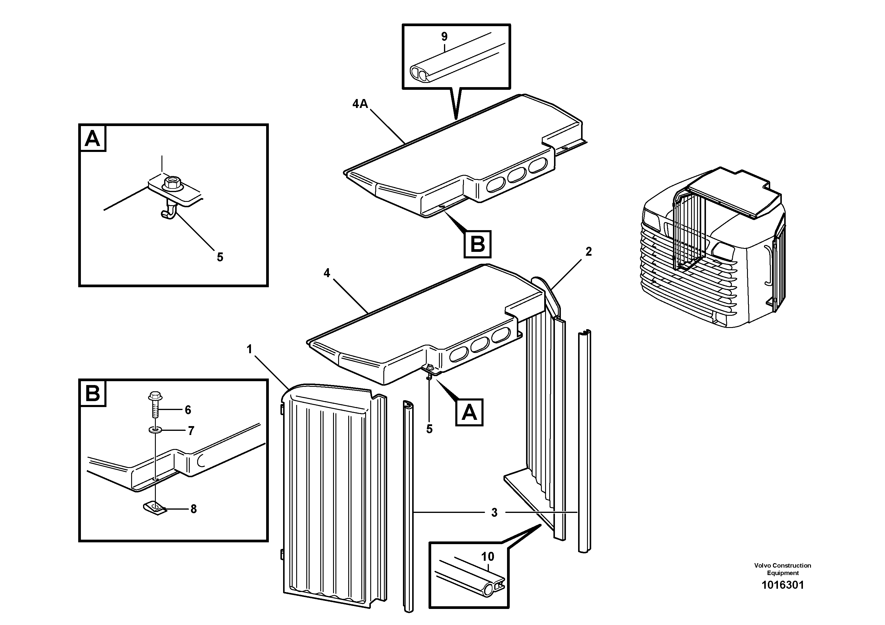 Radiator shell.  82294 — volvo parts diagram