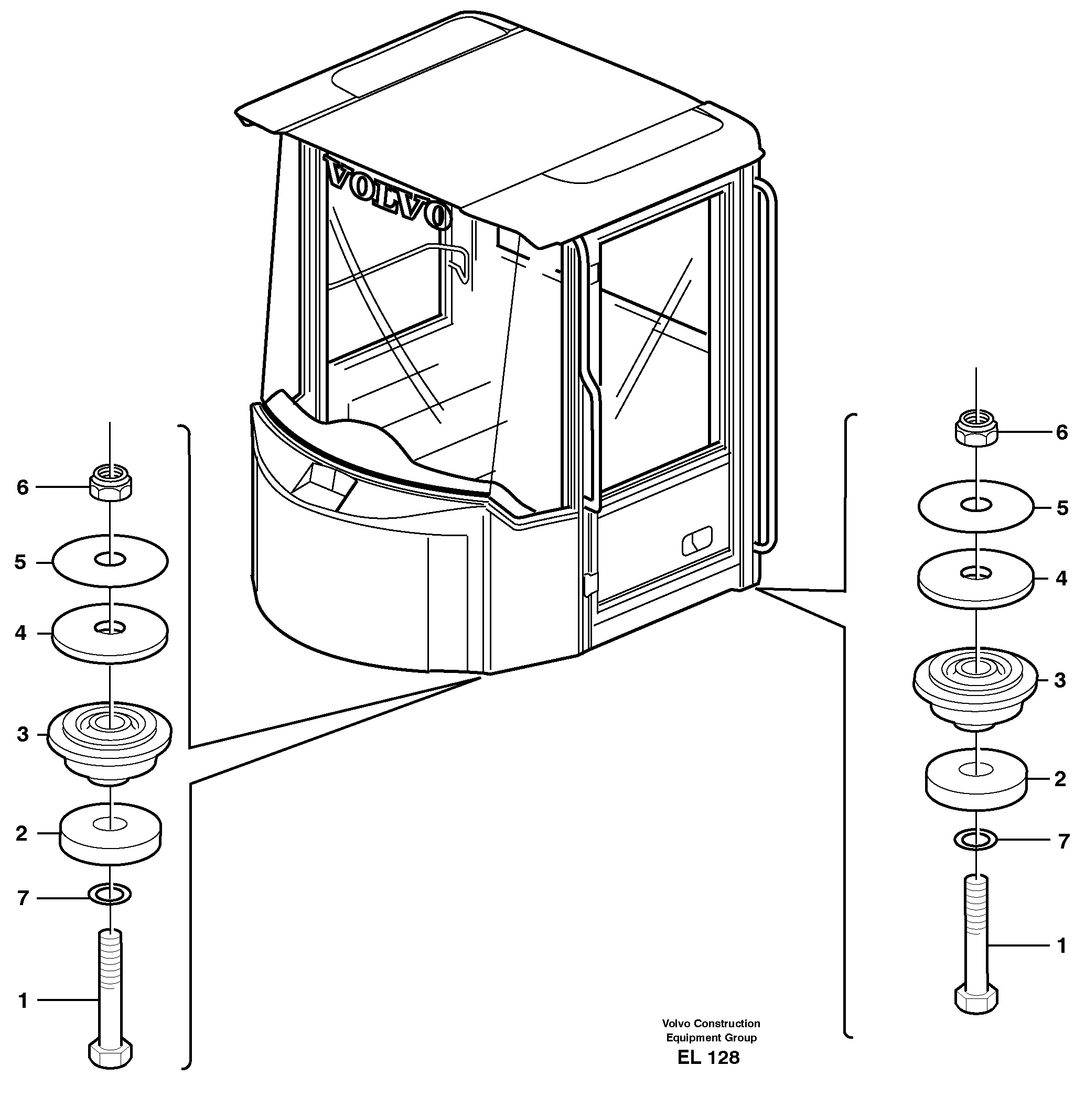 Cab mounting block — volvo parts diagram