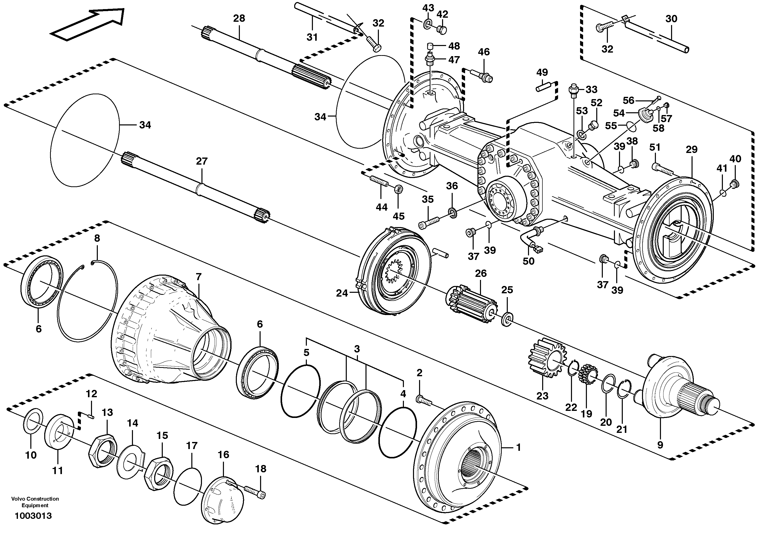 Planetary axle, front  23894 — volvo parts diagram