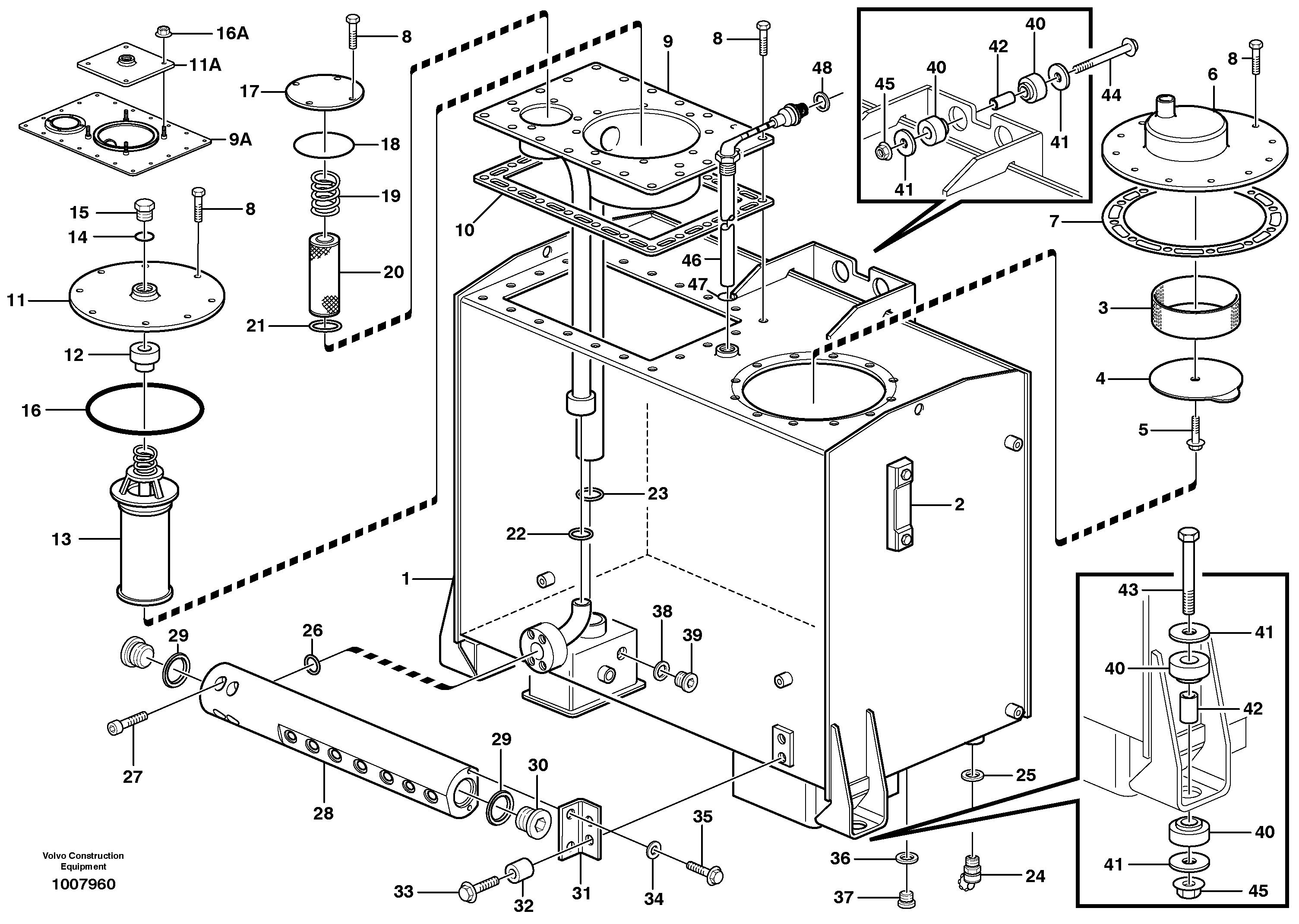 Hydraulic oil tank  SER NO - 6951 — volvo parts diagram