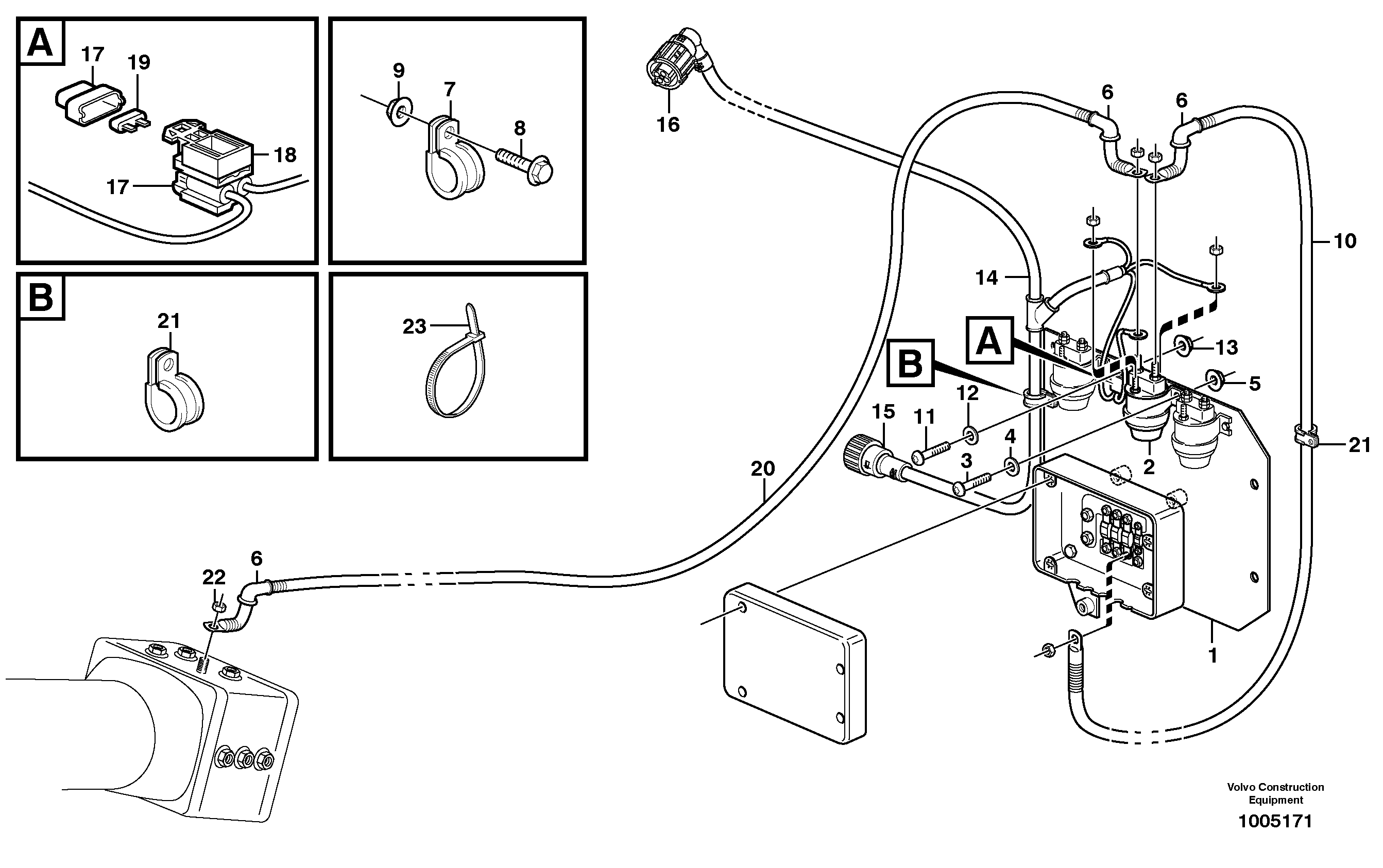Pre-heater with fitting parts — volvo parts diagram