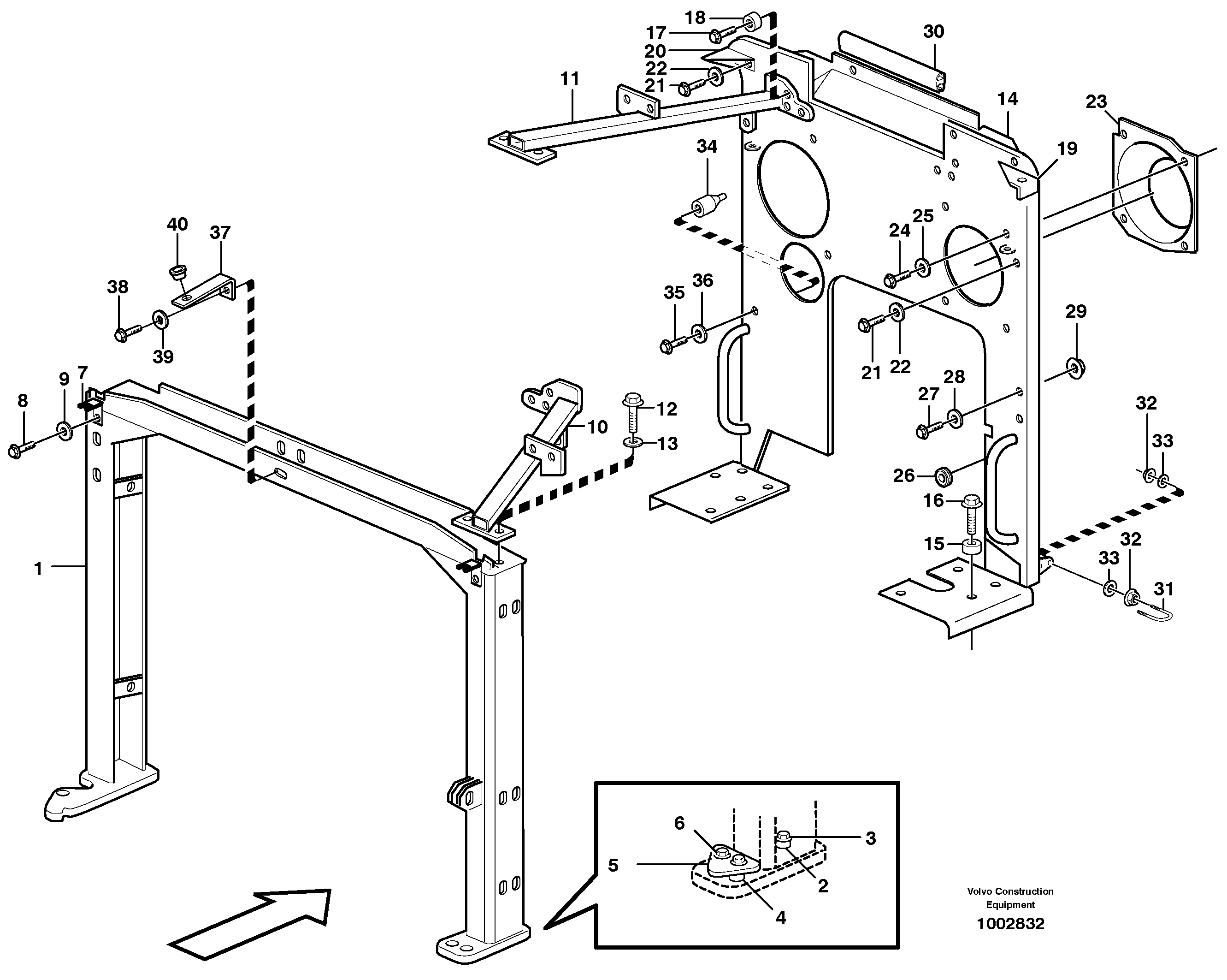 Radiator casing, support — volvo parts diagram