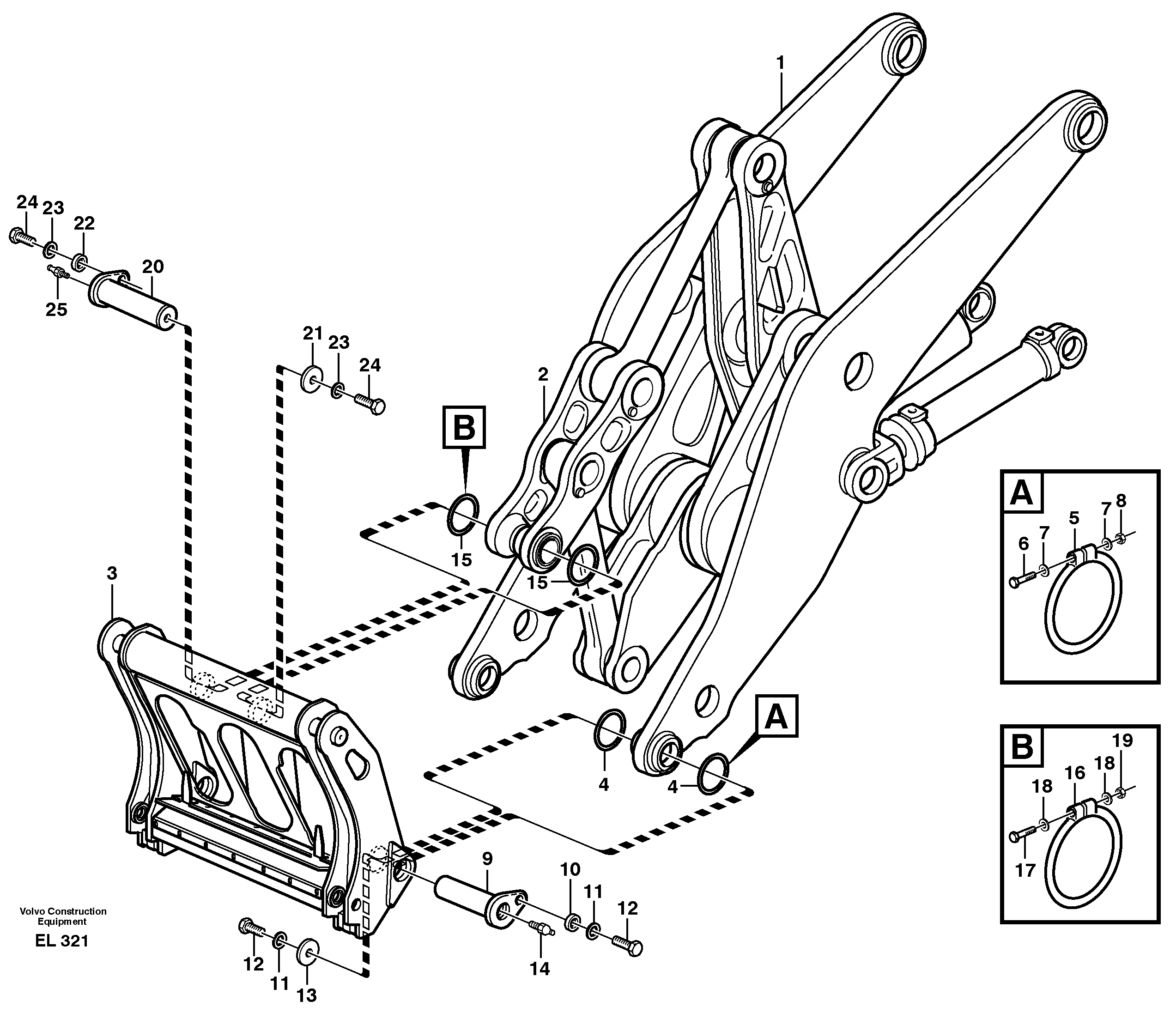 Assemble attachment bracket — volvo parts diagram