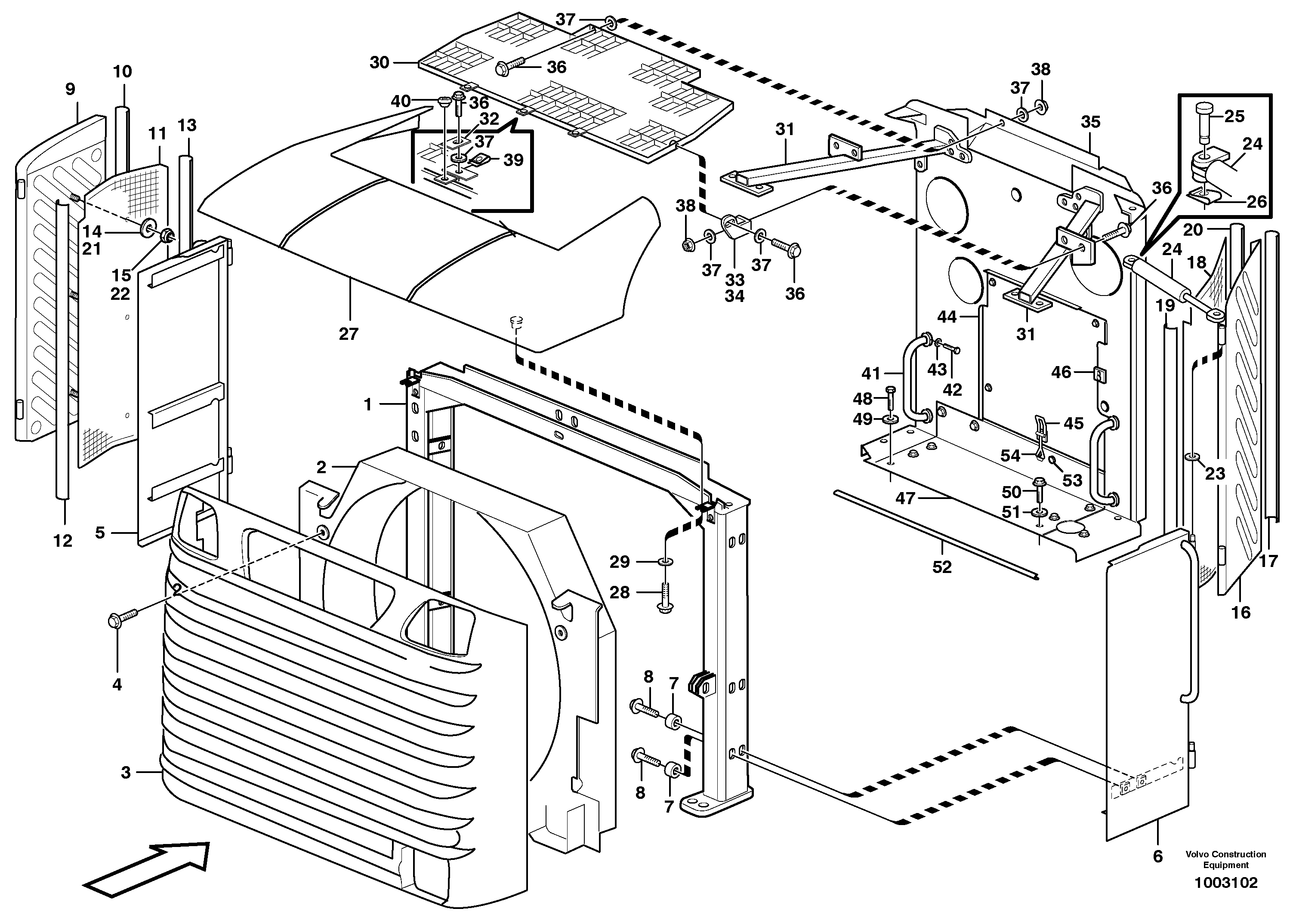 Radiator casing — volvo parts diagram