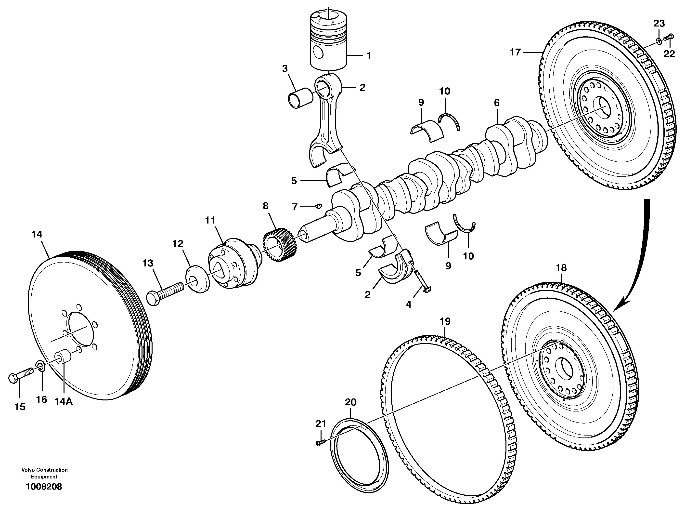 Crankshaft and related parts — volvo parts diagram