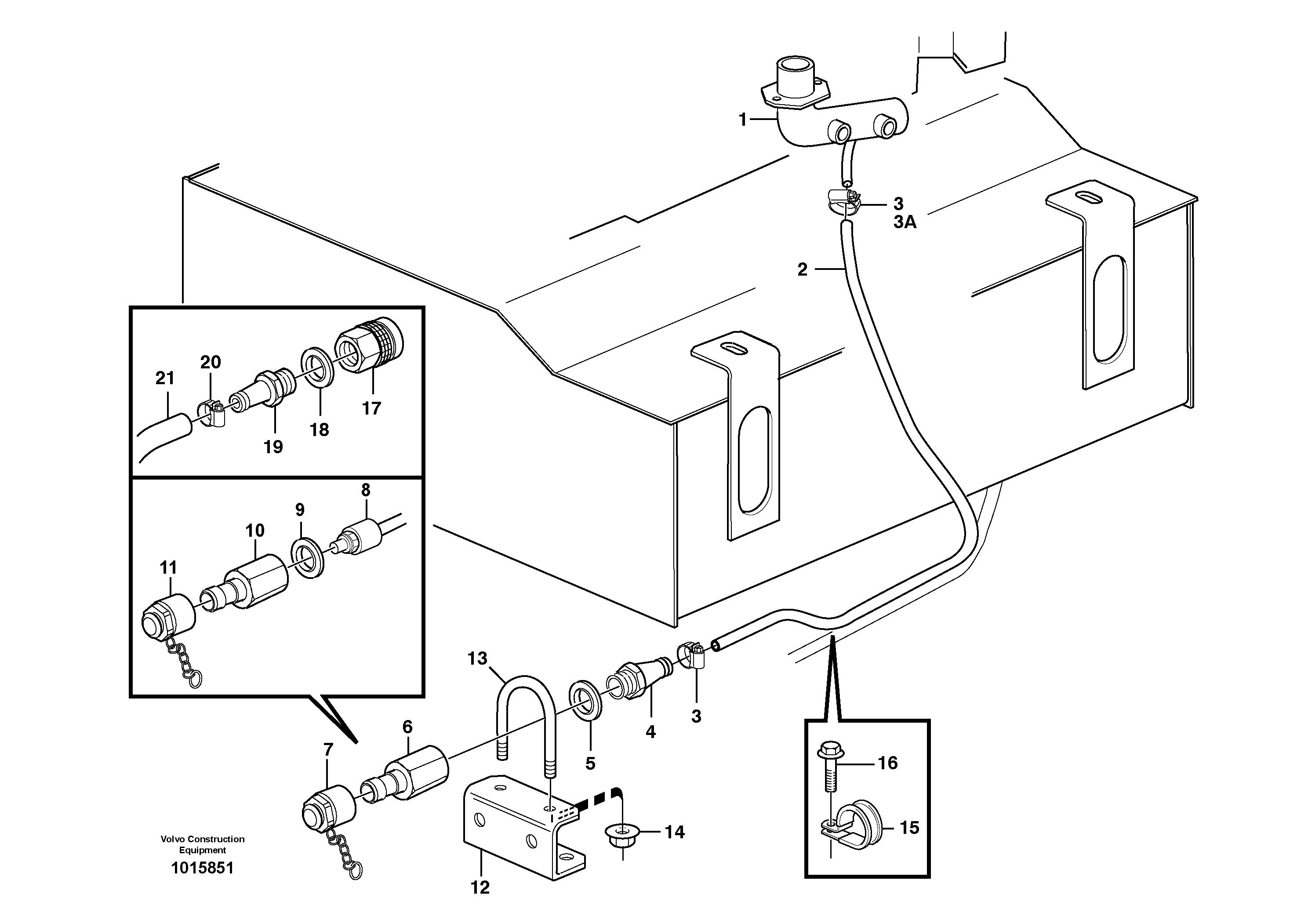 Coolant drainage — volvo parts diagram