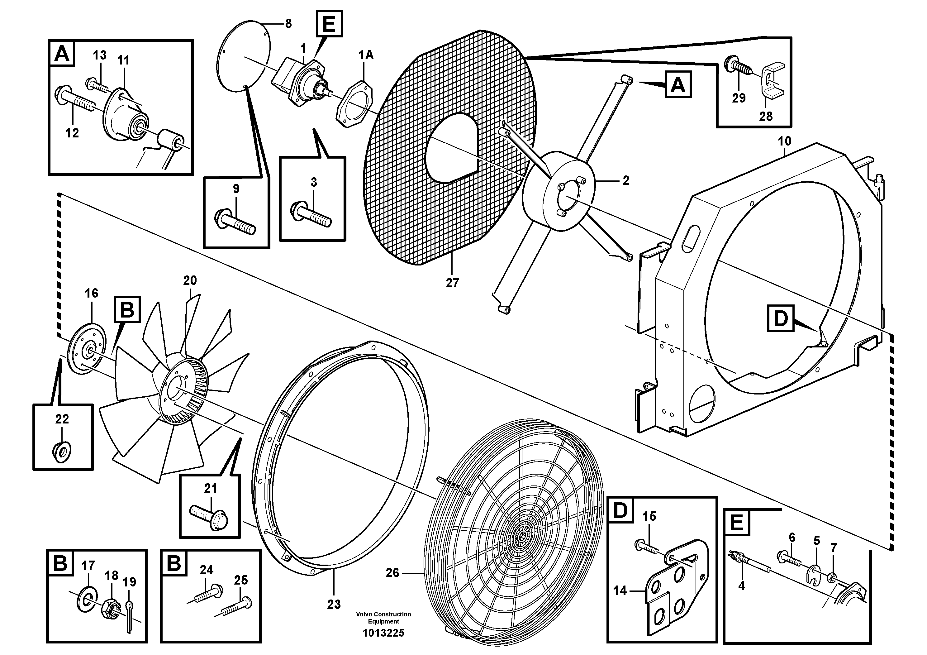 Fan and fan housing — volvo parts diagram