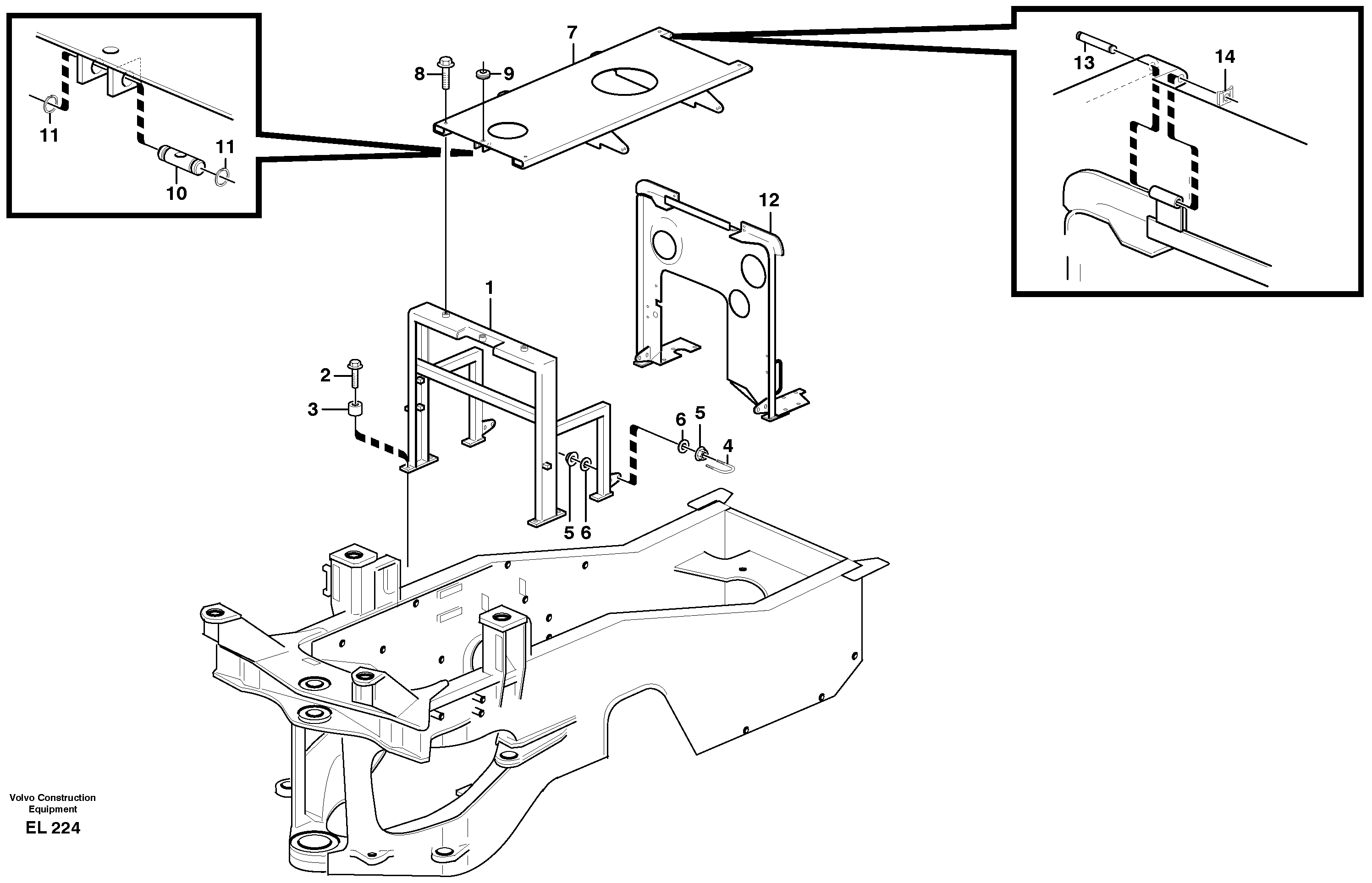 Engine hood — volvo parts diagram