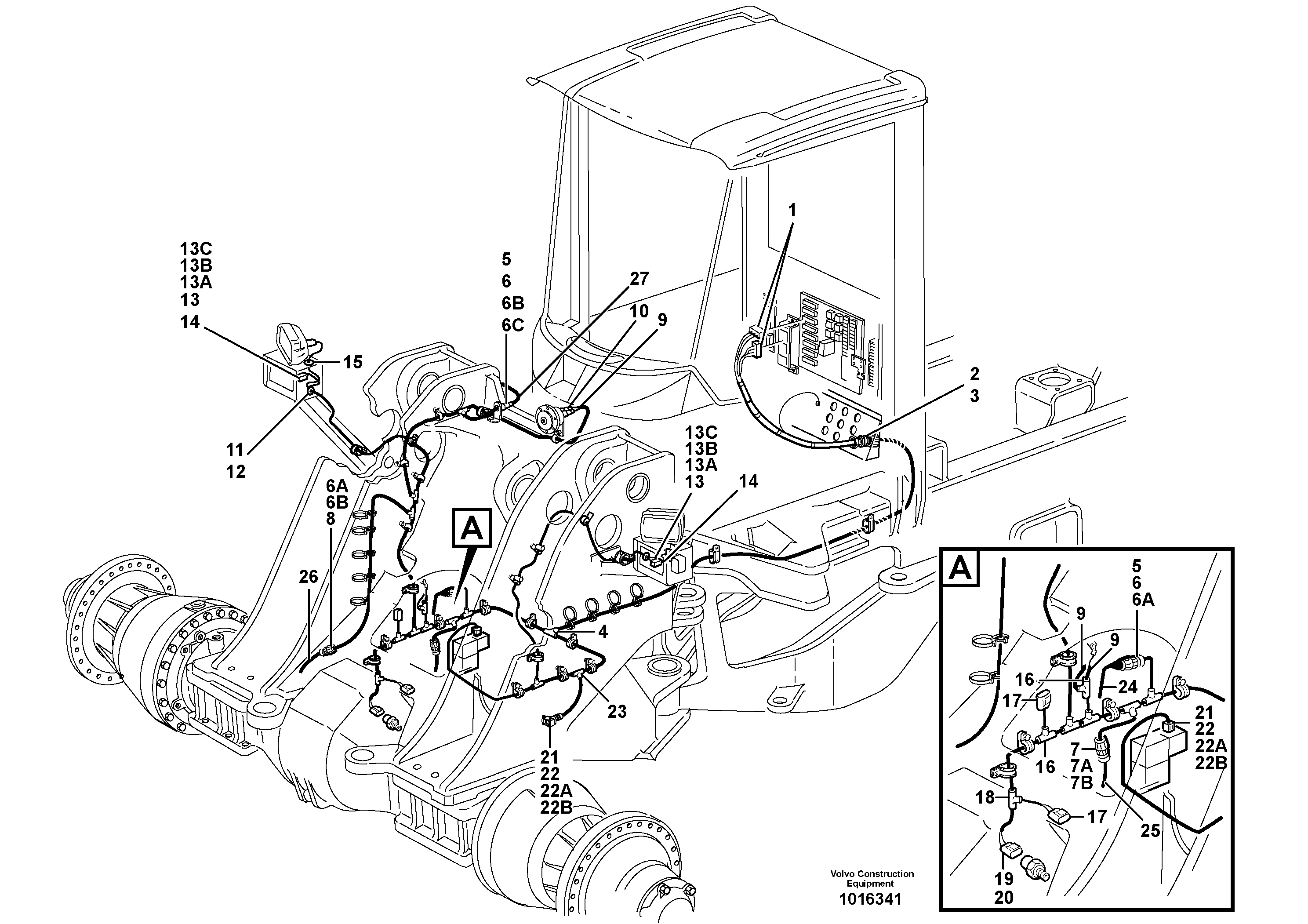 Cable harness, front — volvo parts diagram