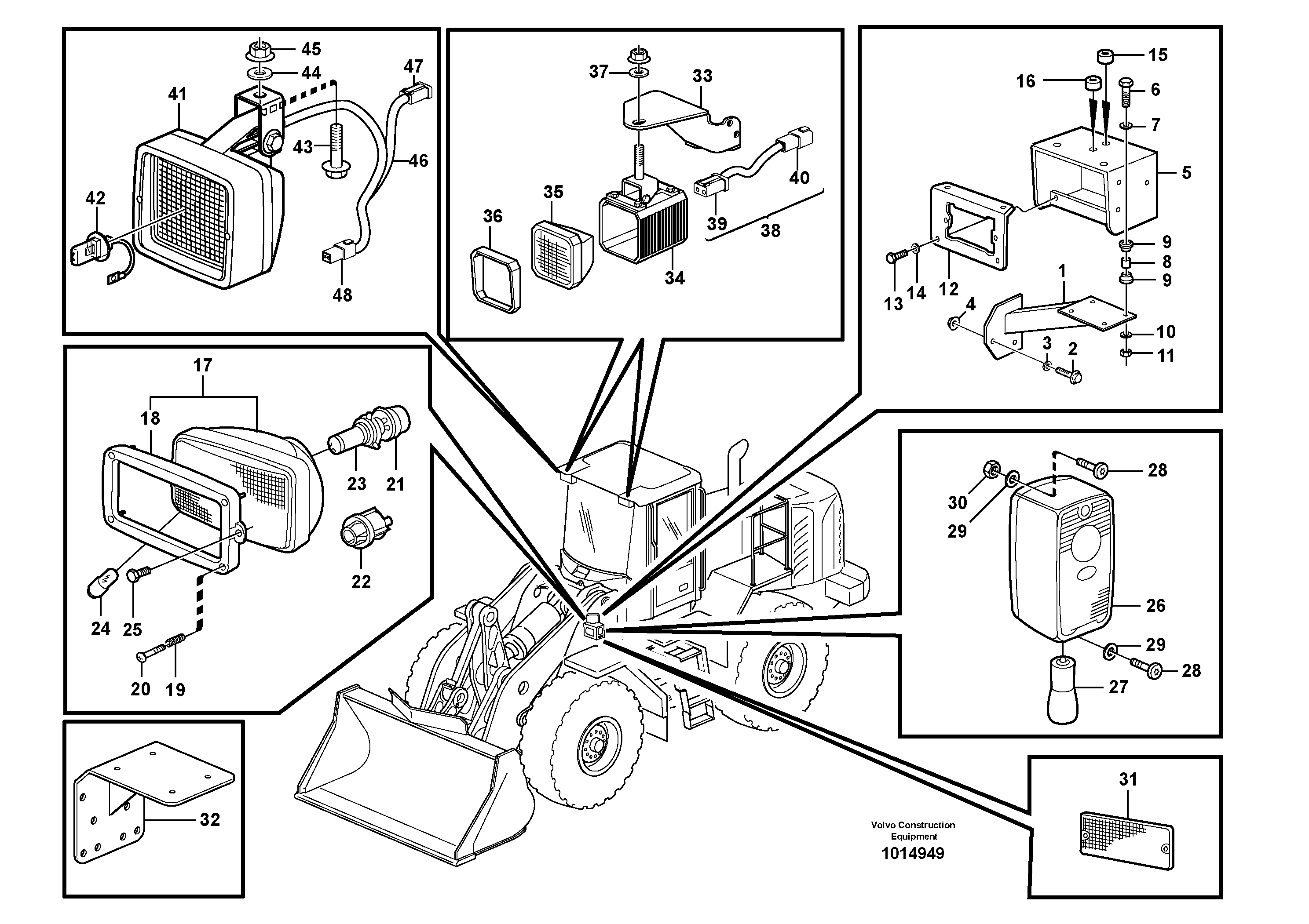 Lighting, front — volvo parts diagram