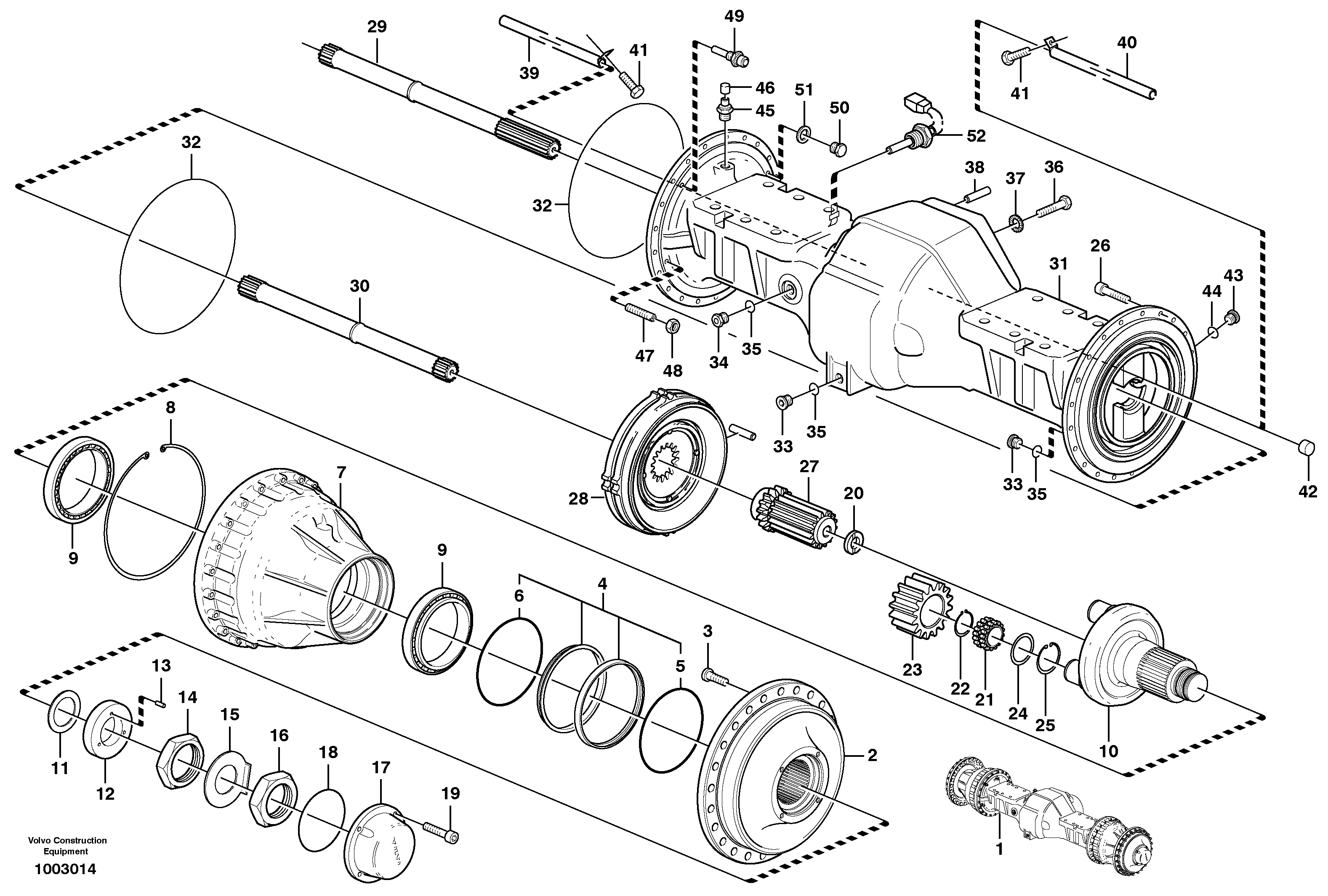 Planetary axle, front  23881 — volvo parts diagram