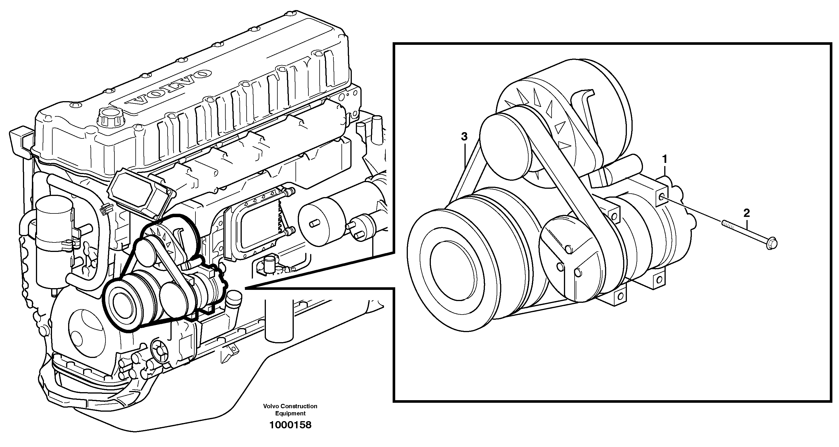 Compressor for cooling agent R134a with fitting parts.  80869, 82776 — volvo parts diagram