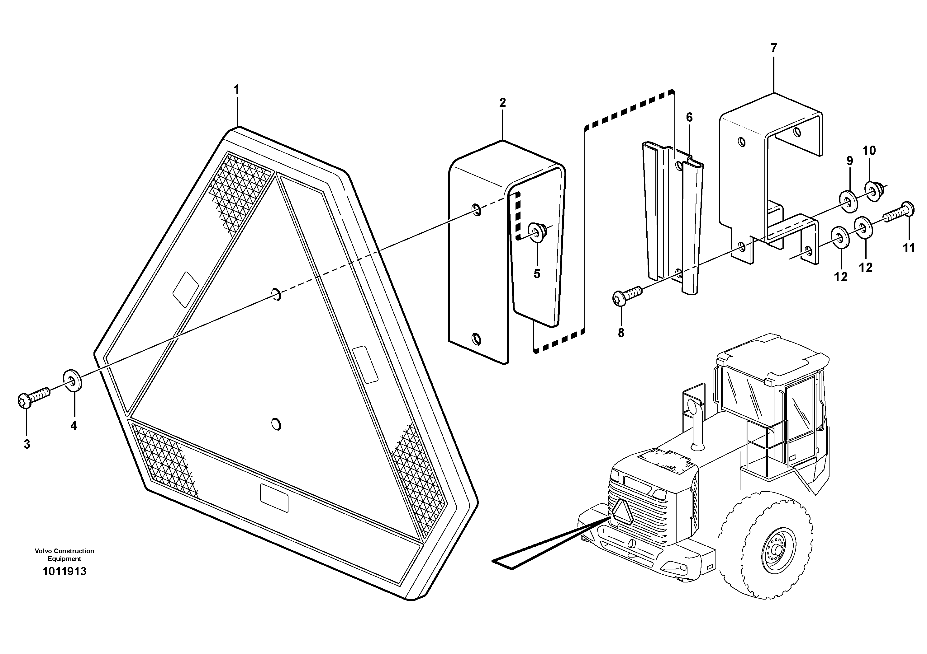 LGF - sign, Slow moving vehicle  82093 — volvo parts diagram