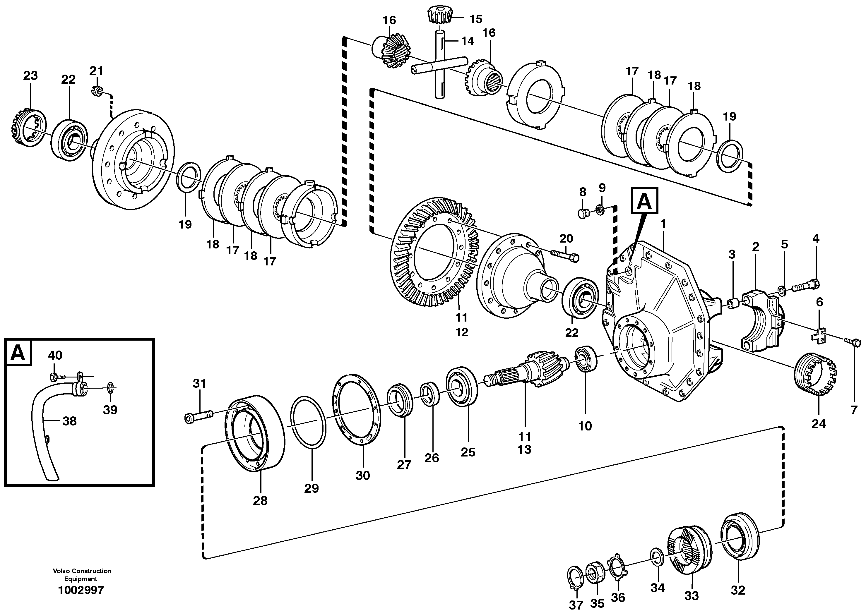 Final drive, rear  23895 — volvo parts diagram