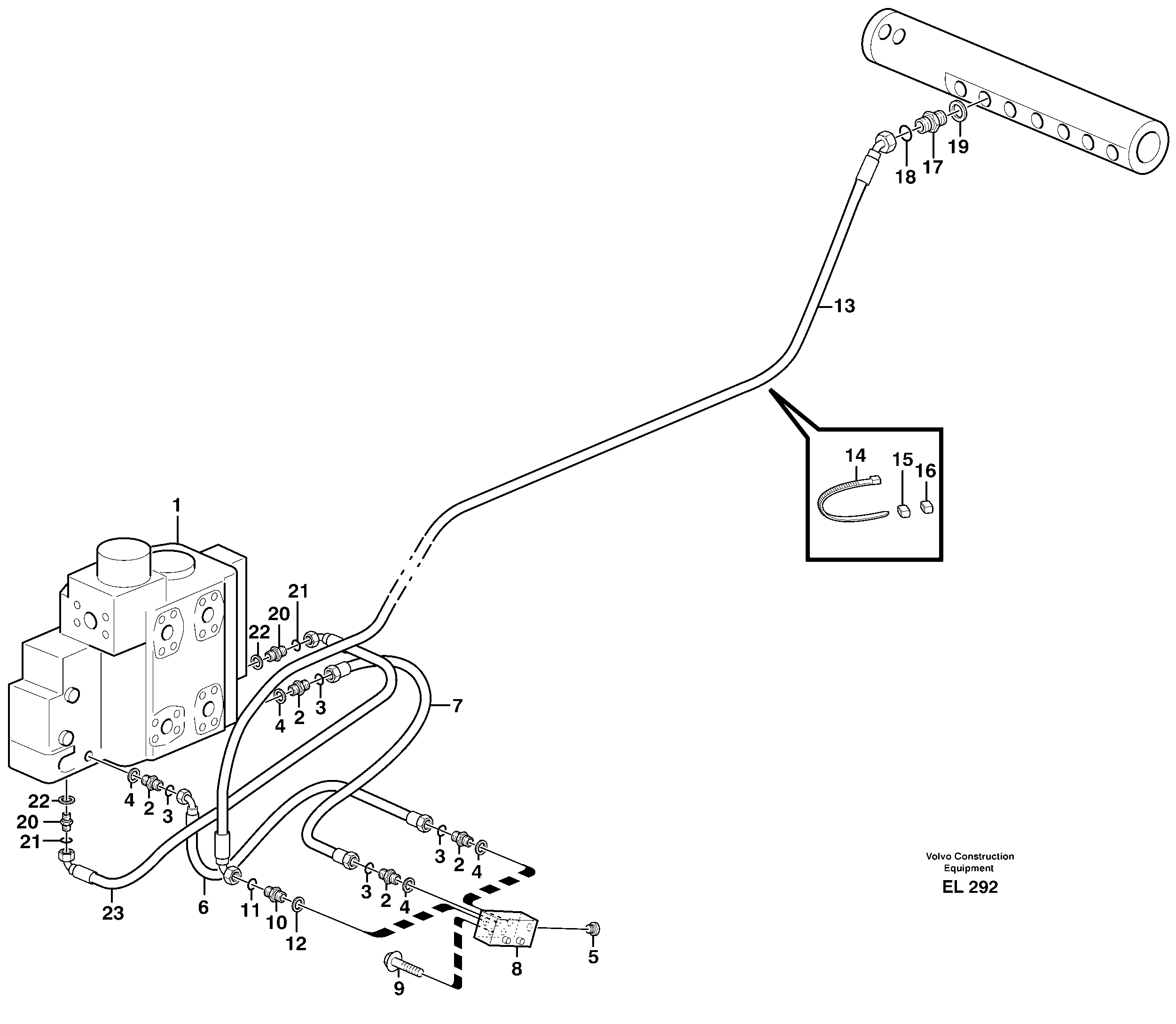 Draining line - control valve — volvo parts diagram