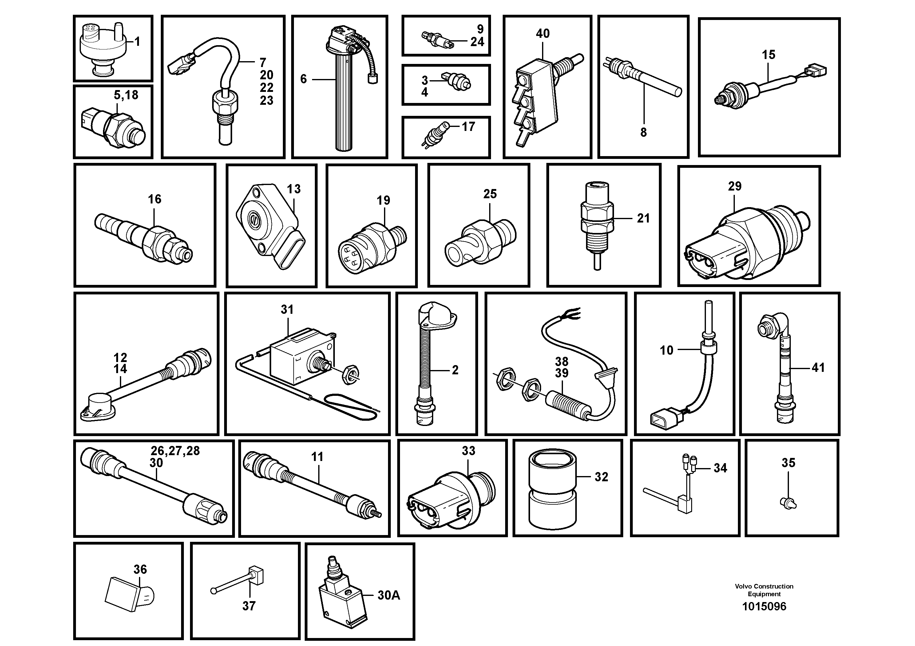 Sensors, reference list — volvo parts diagram