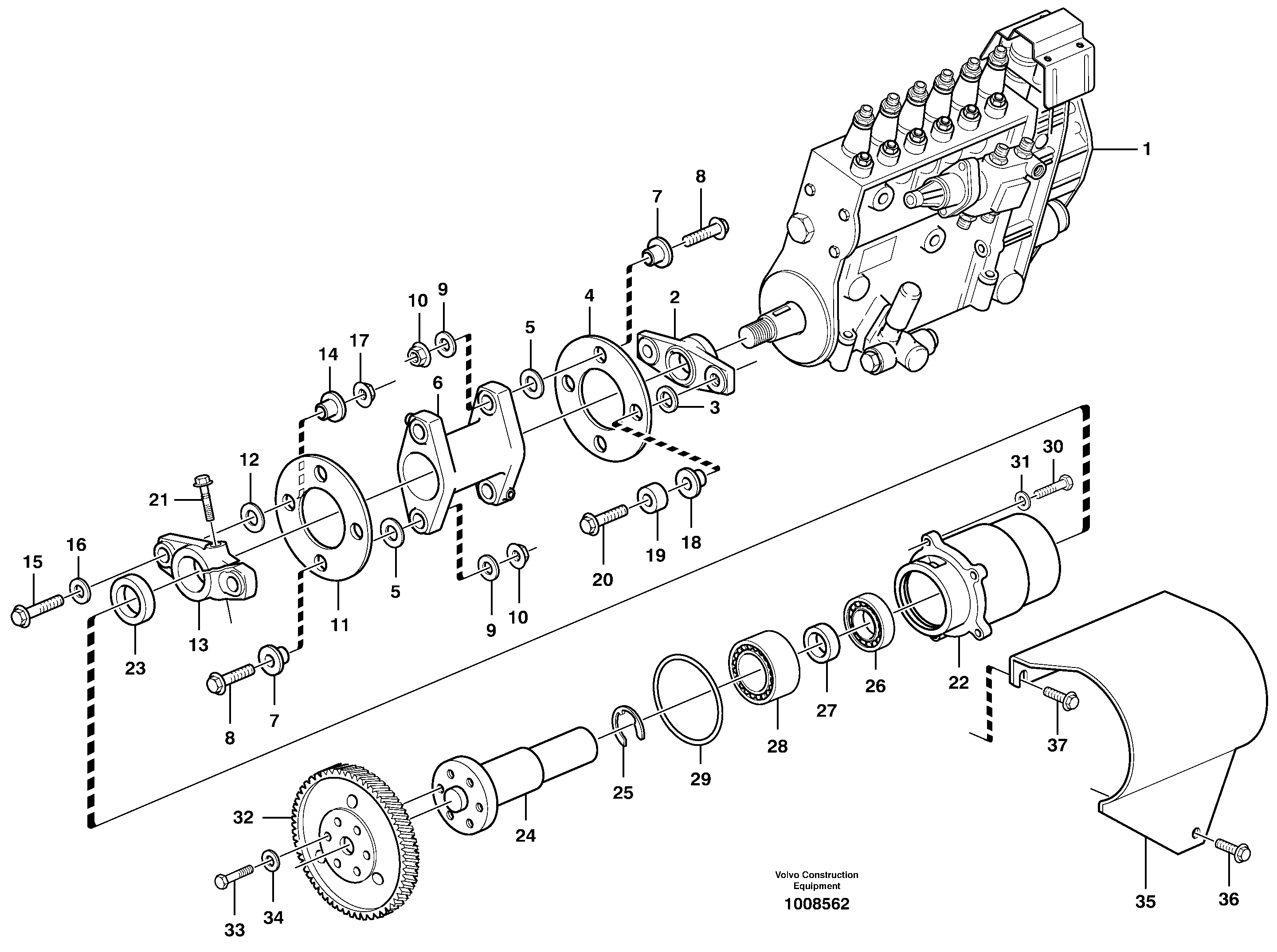 Pump drive — volvo parts diagram