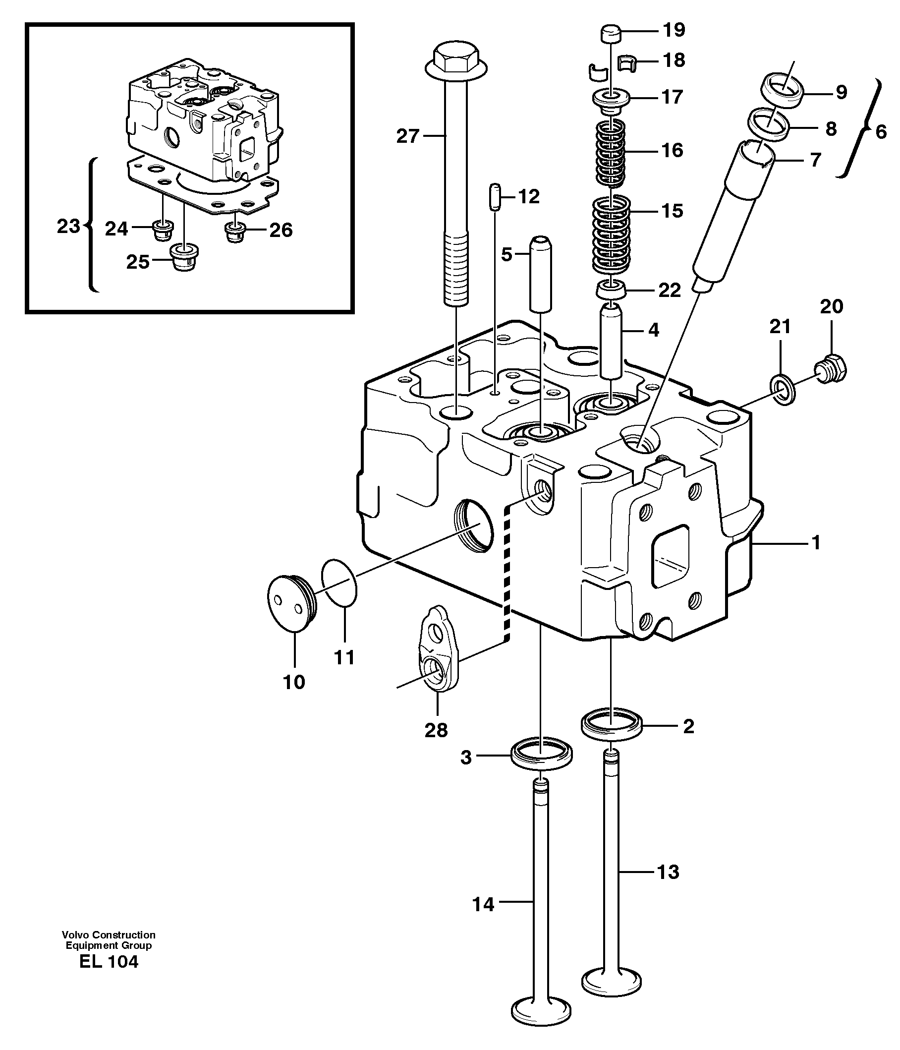 Cylinder head — volvo parts diagram