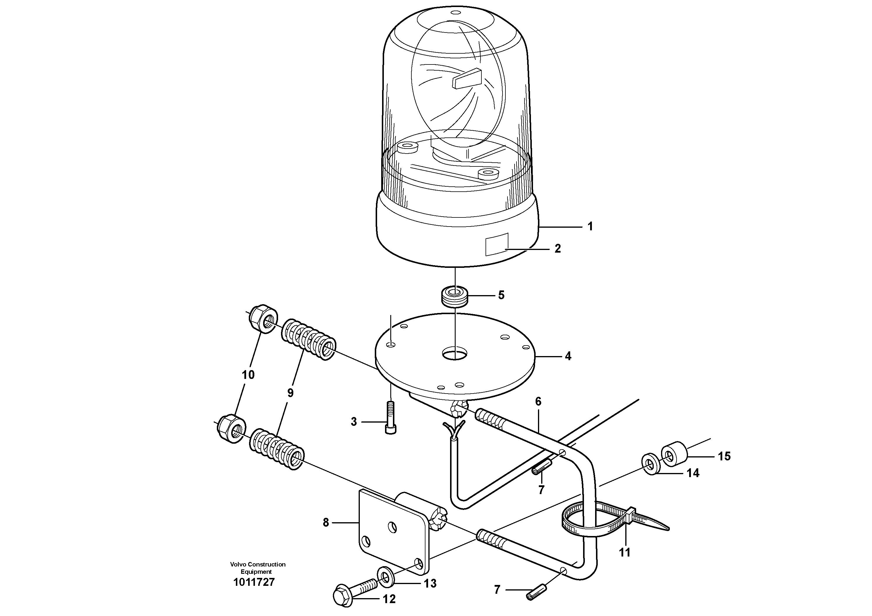 Revolving warning light.  93799 — volvo parts diagram