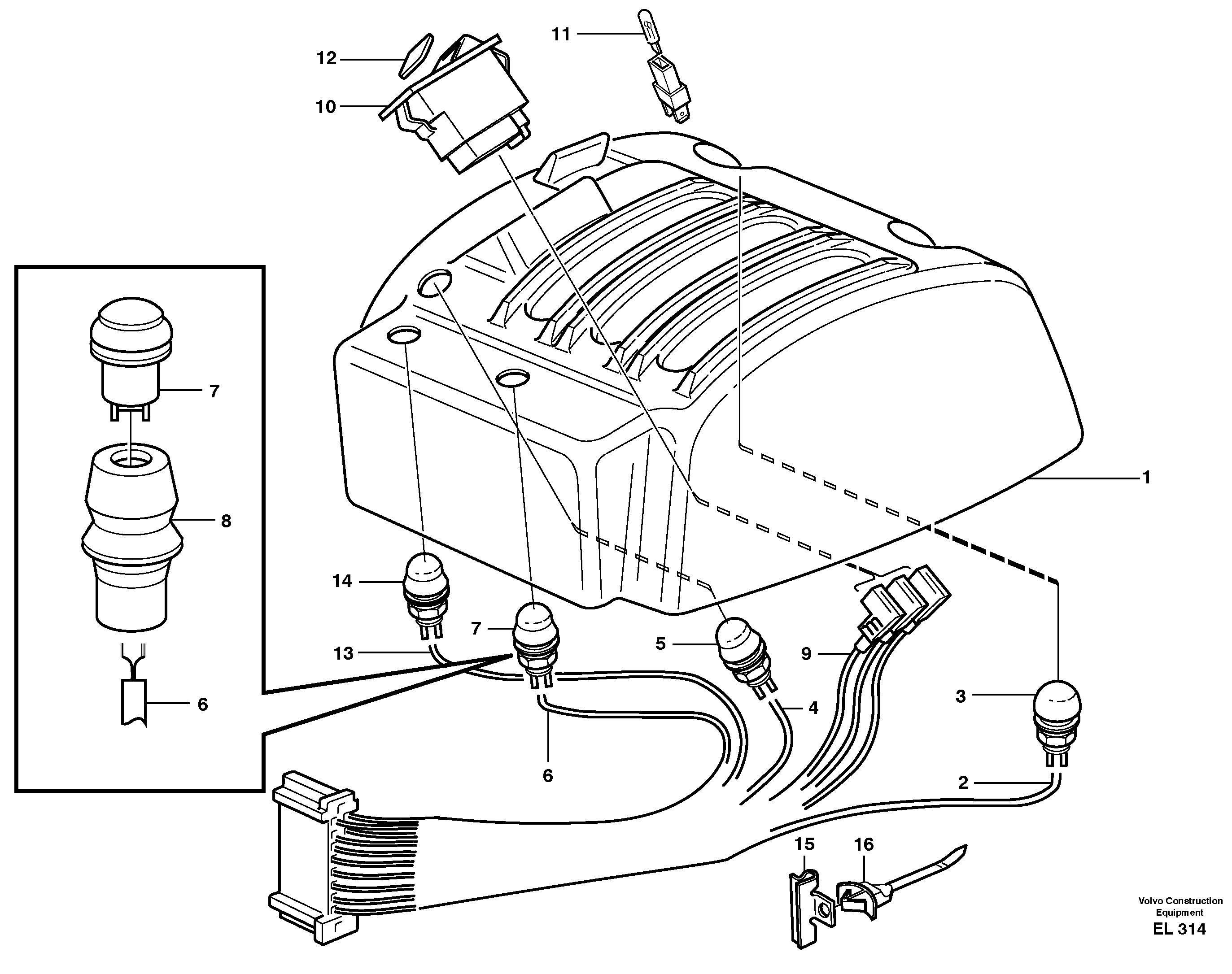 Cable harnesses, servo valve. — volvo parts diagram