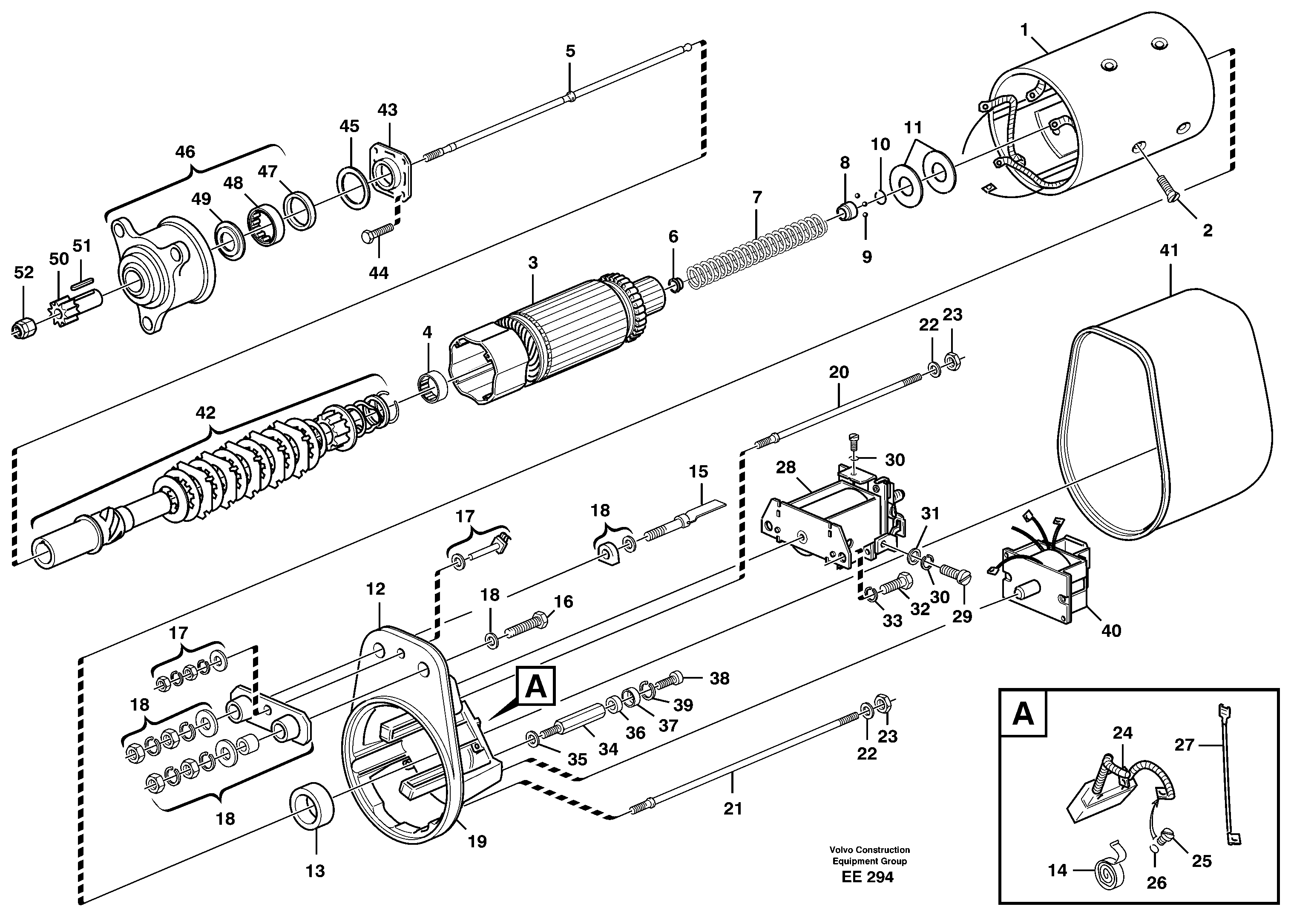 Starter motor — volvo parts diagram