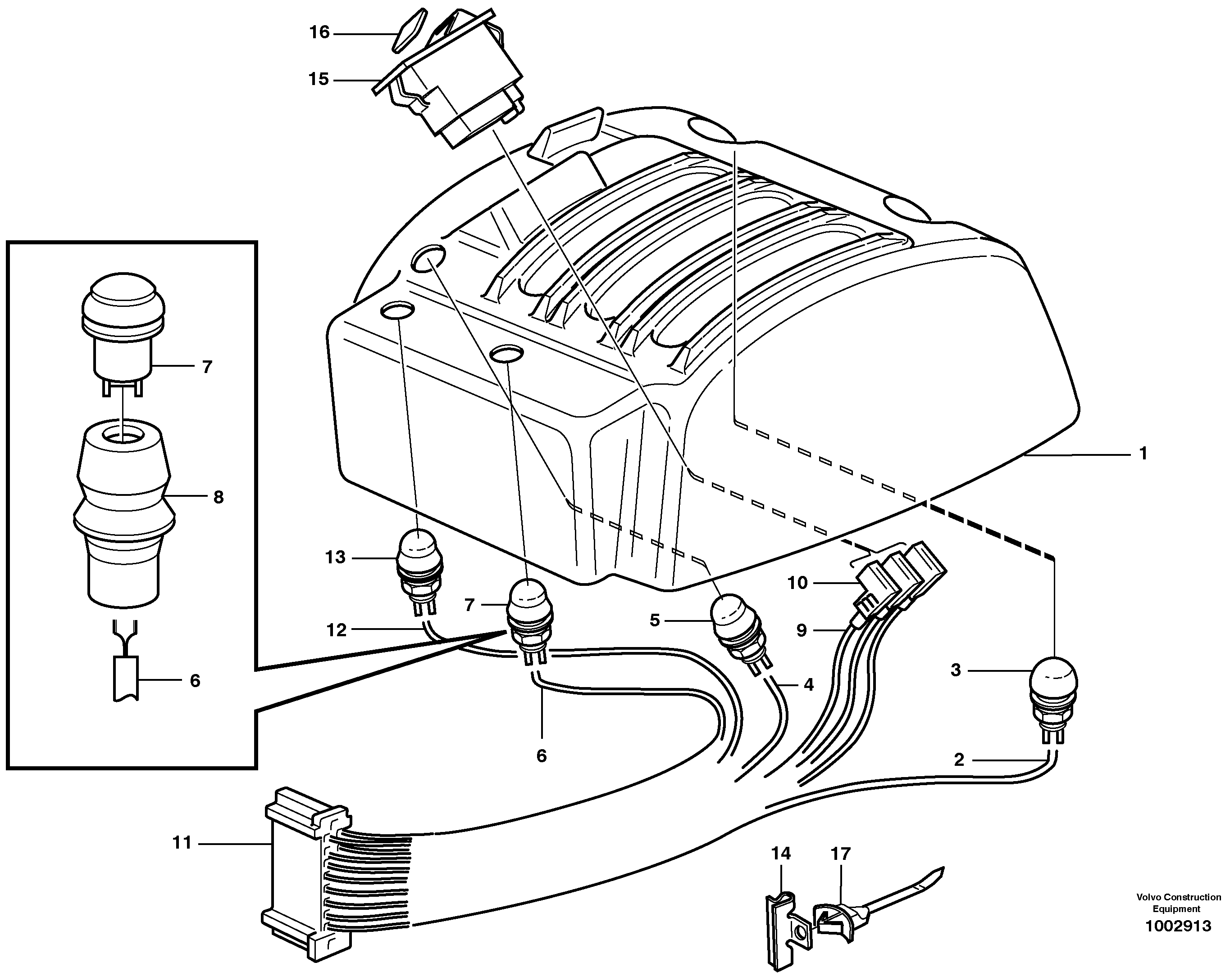 Cable harnesses, servo valve.  80795 — volvo parts diagram