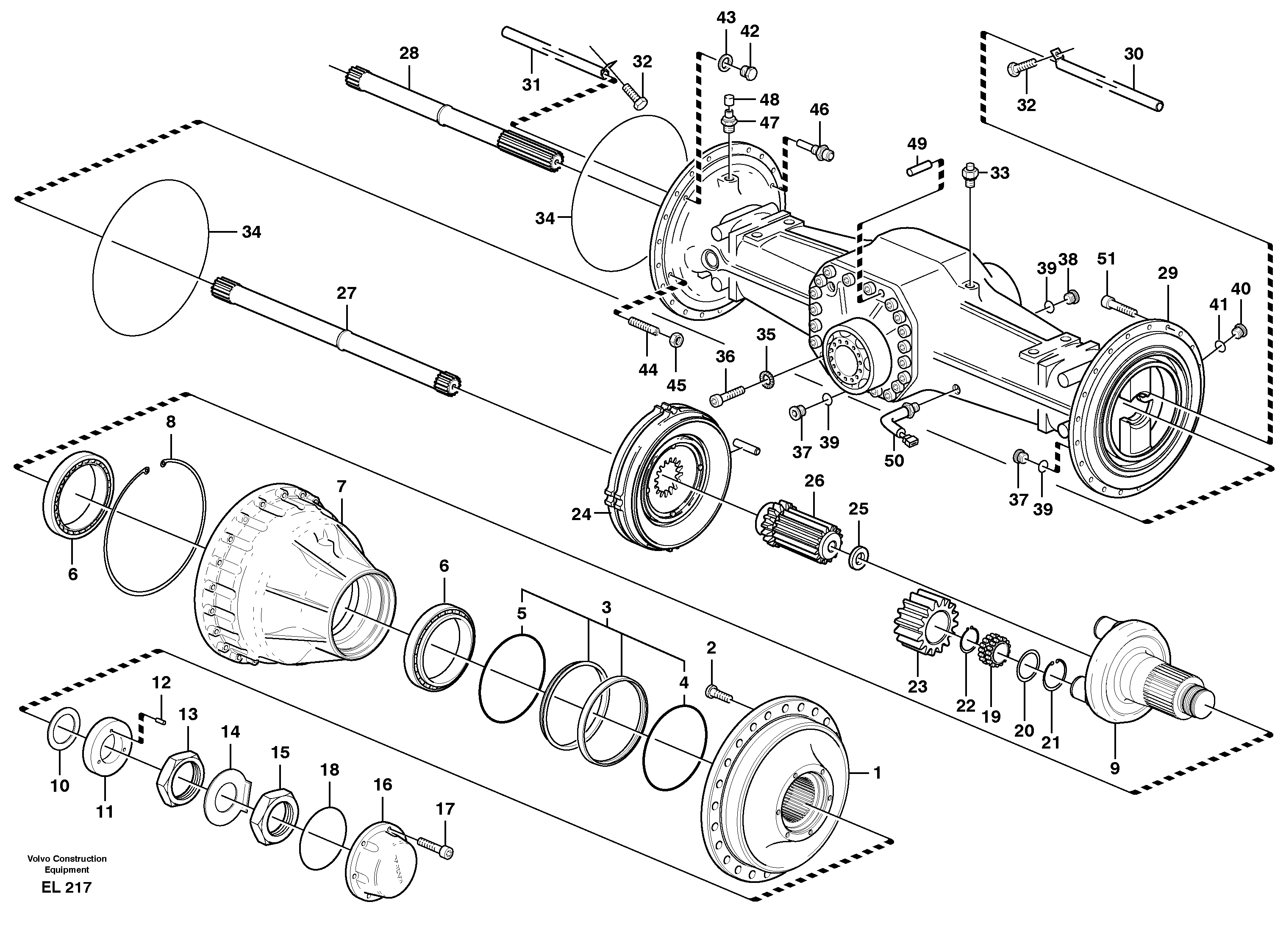 Planetary axle, rear  23882 — volvo parts diagram