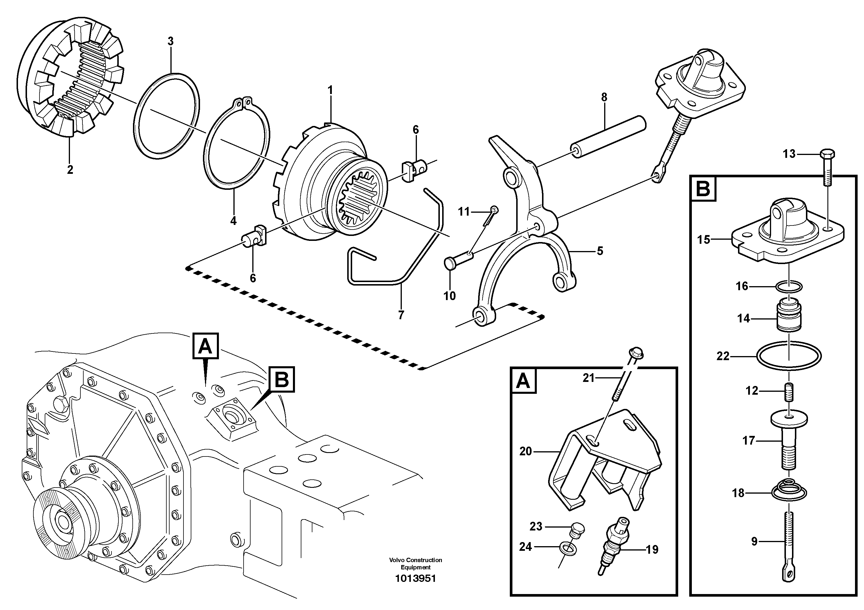 Differential lock — volvo parts diagram