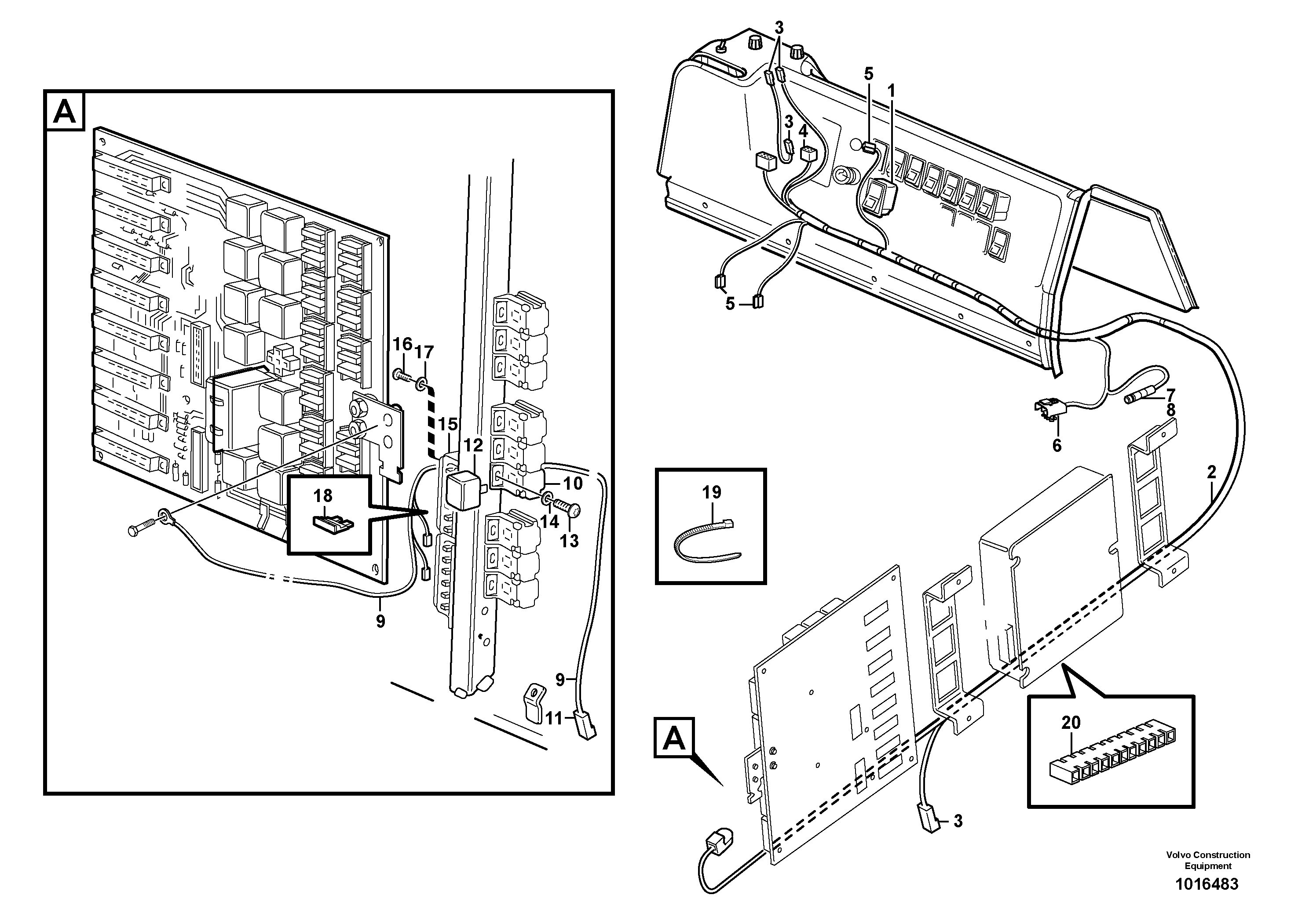 Cable harness, automatic temperature control.  82547 — volvo parts diagram