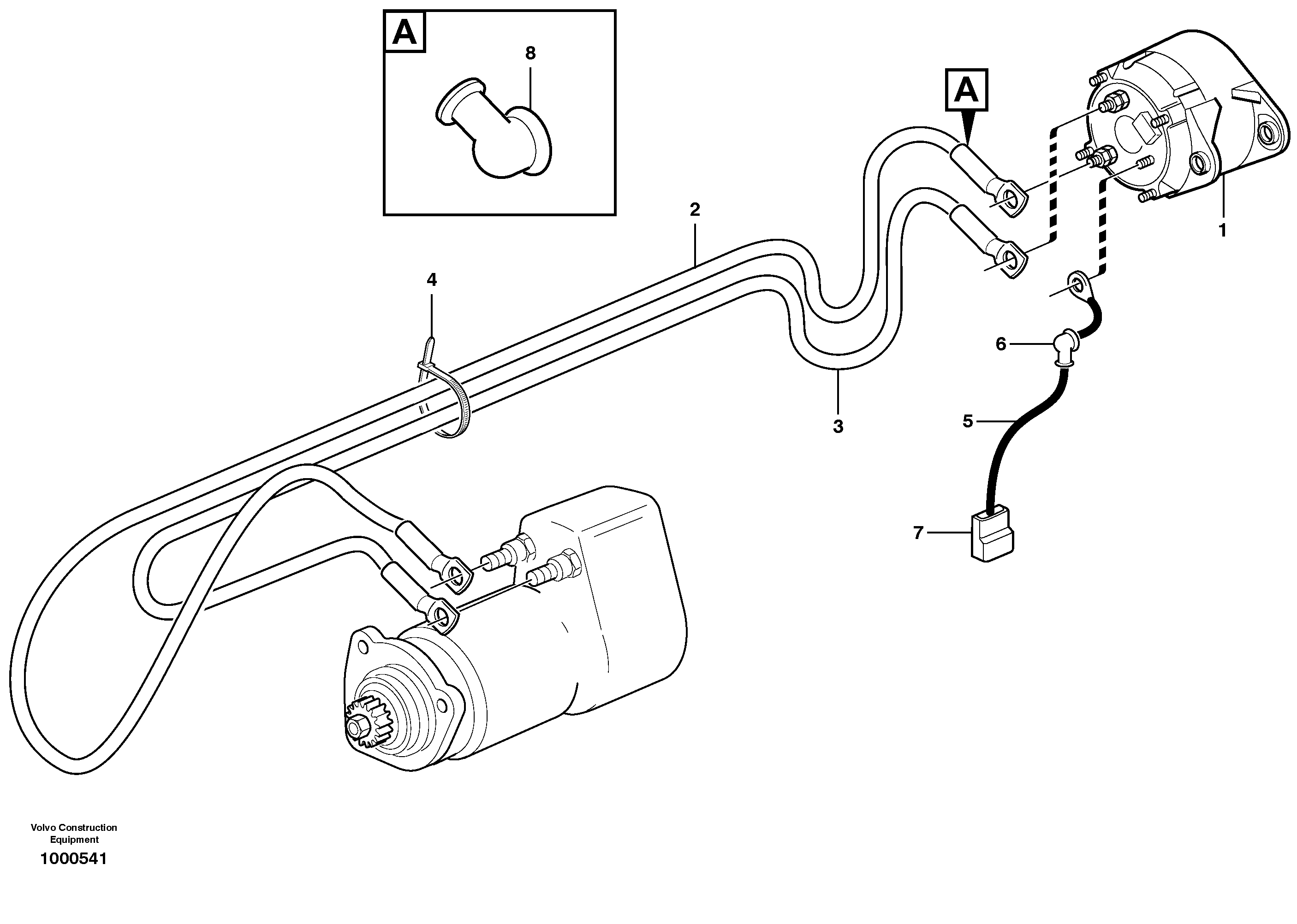 Cable harness, alternator — volvo parts diagram