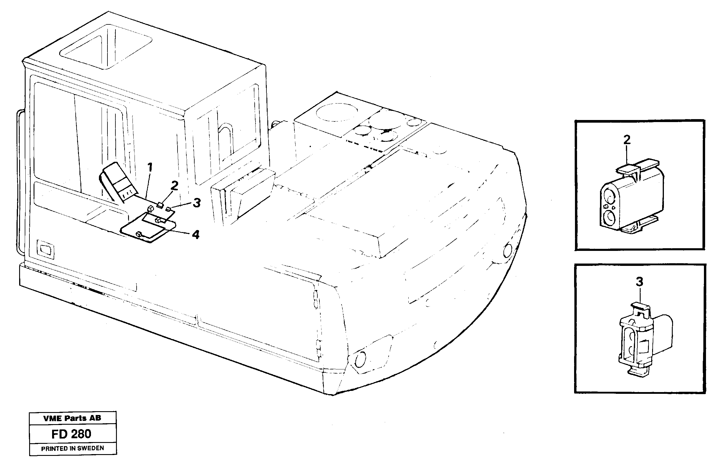 Electric installation for hydraulic hammer lock  14258386 — volvo parts diagram