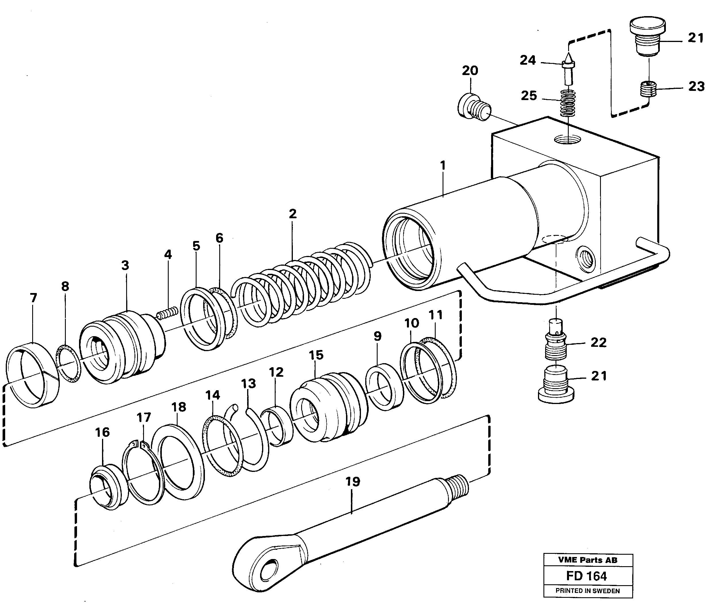 Hydraulic cylinder, quick attachment  14259264 — volvo parts diagram