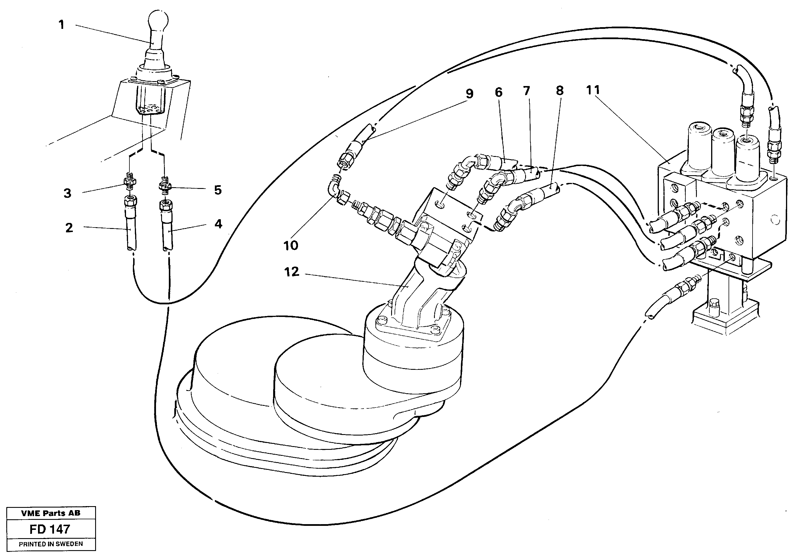 Servo hydraulics, slewing — volvo parts diagram