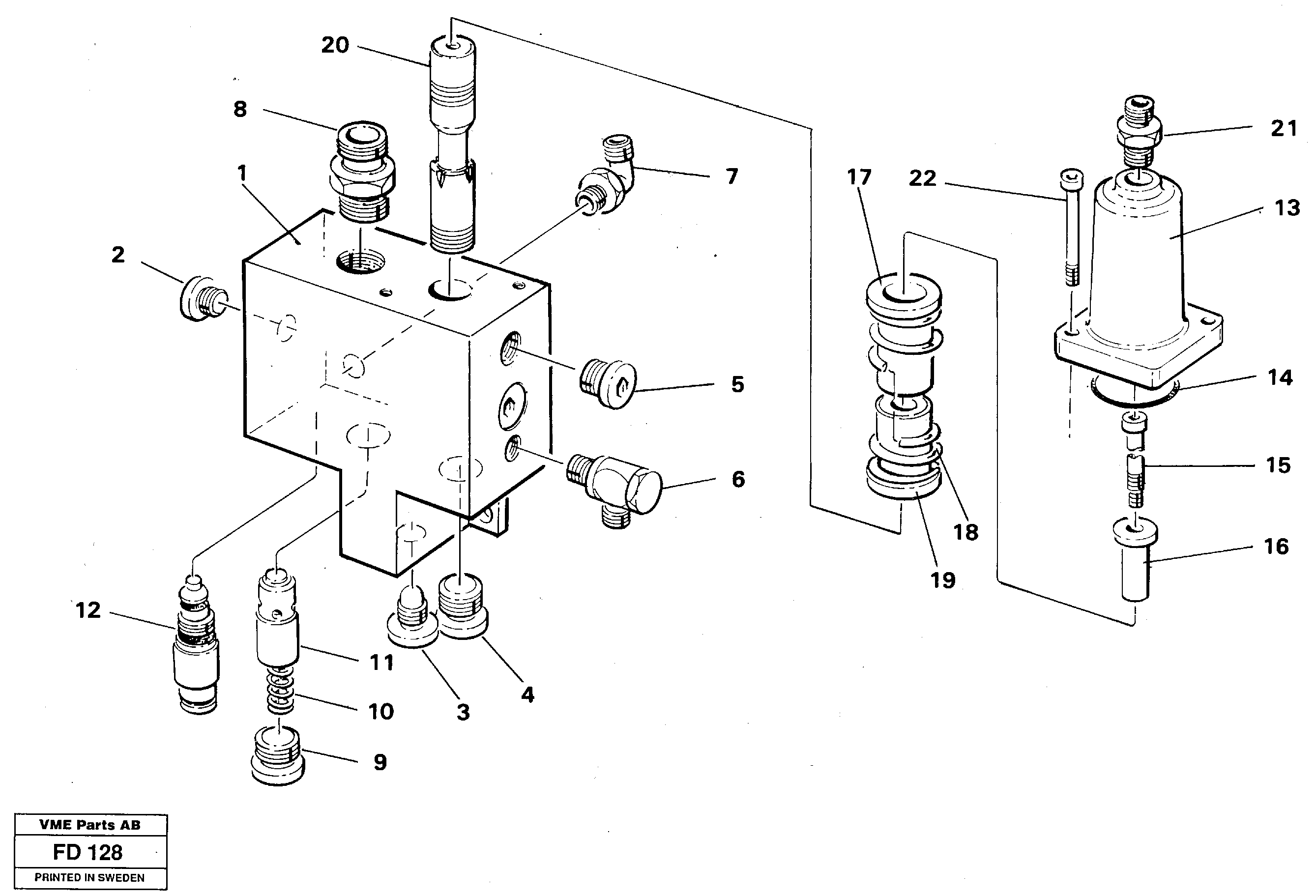 Hose rupture valve, boom cylinder — volvo parts diagram