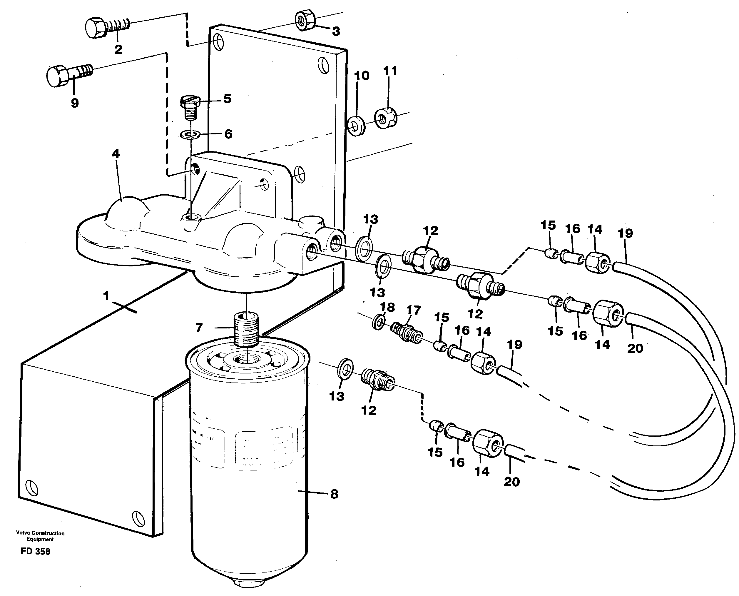 Extra fuel filter  14261108 — volvo parts diagram