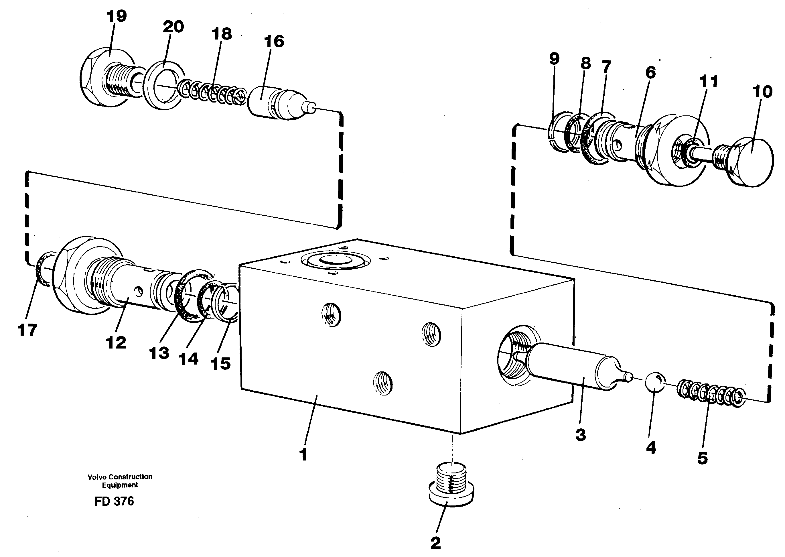 Hydraulic lock, dozer blade. — volvo parts diagram