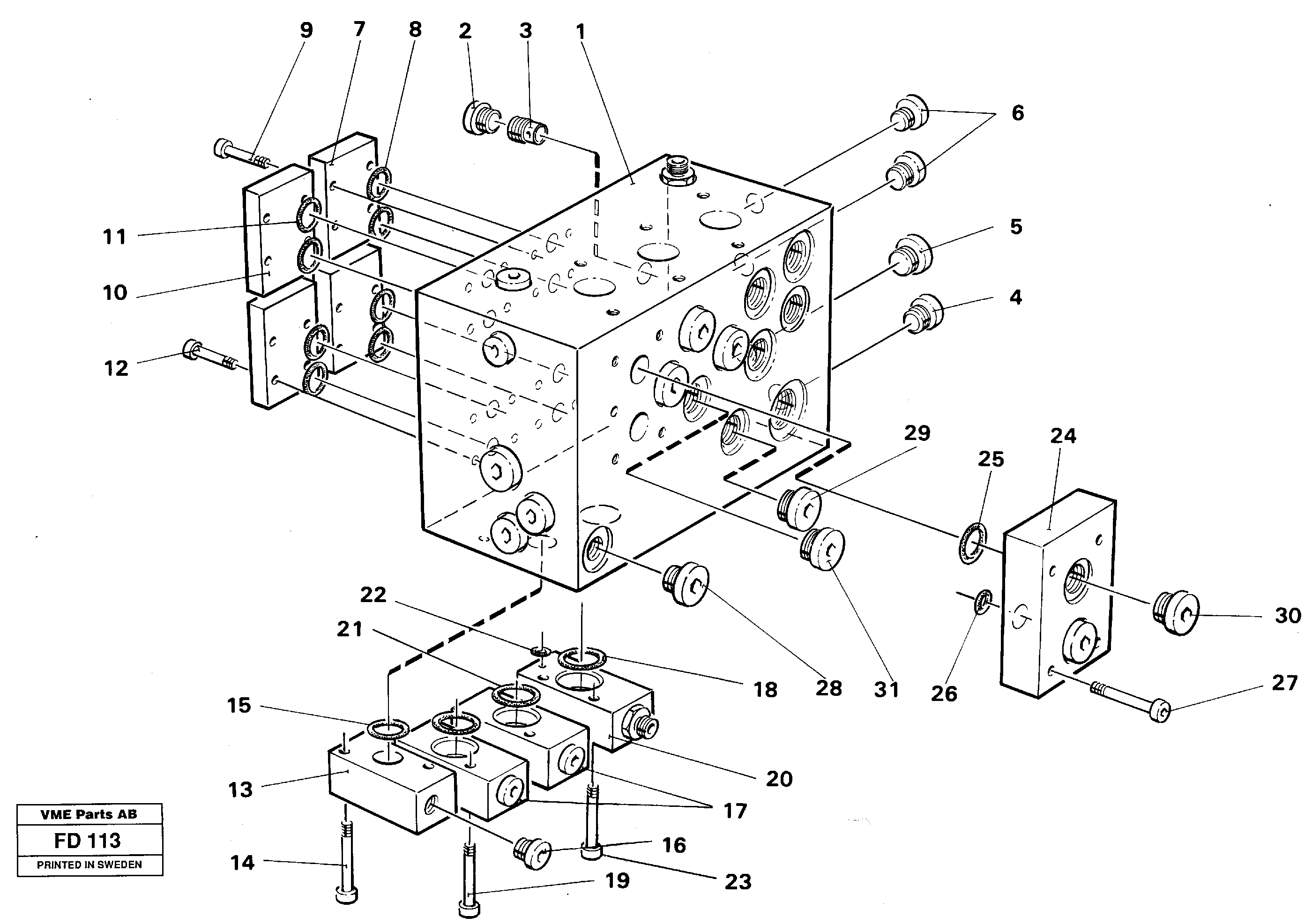 Slew valve assembly block — volvo parts diagram